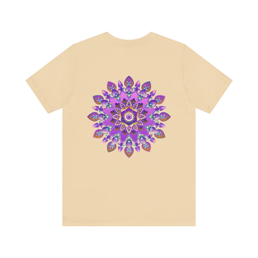 Elegant purple t-shirt featuring a spiritual mandala design for inner peace