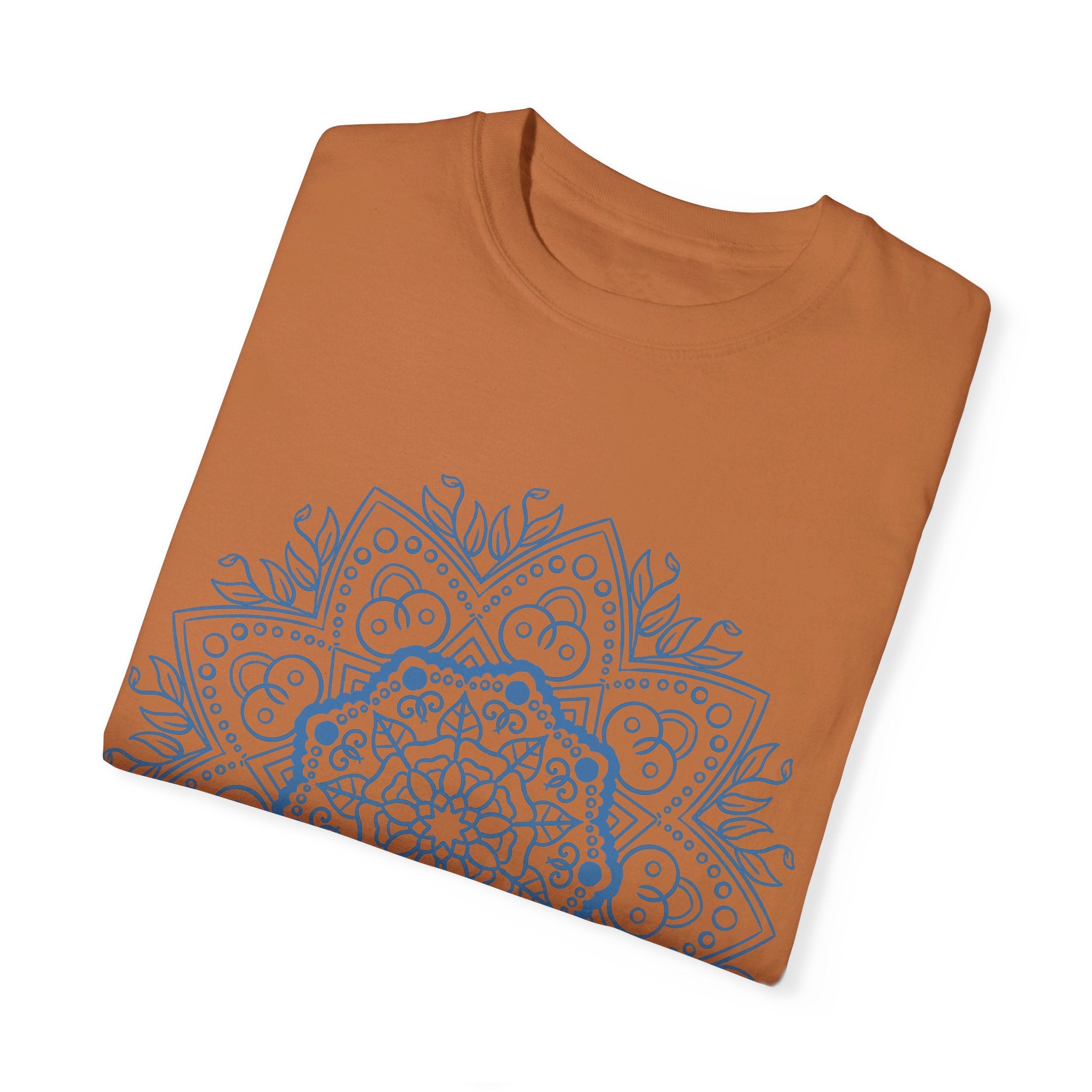Vibrant and eye-catching Mandala Art T-shirt crafted by hand for a stylish look