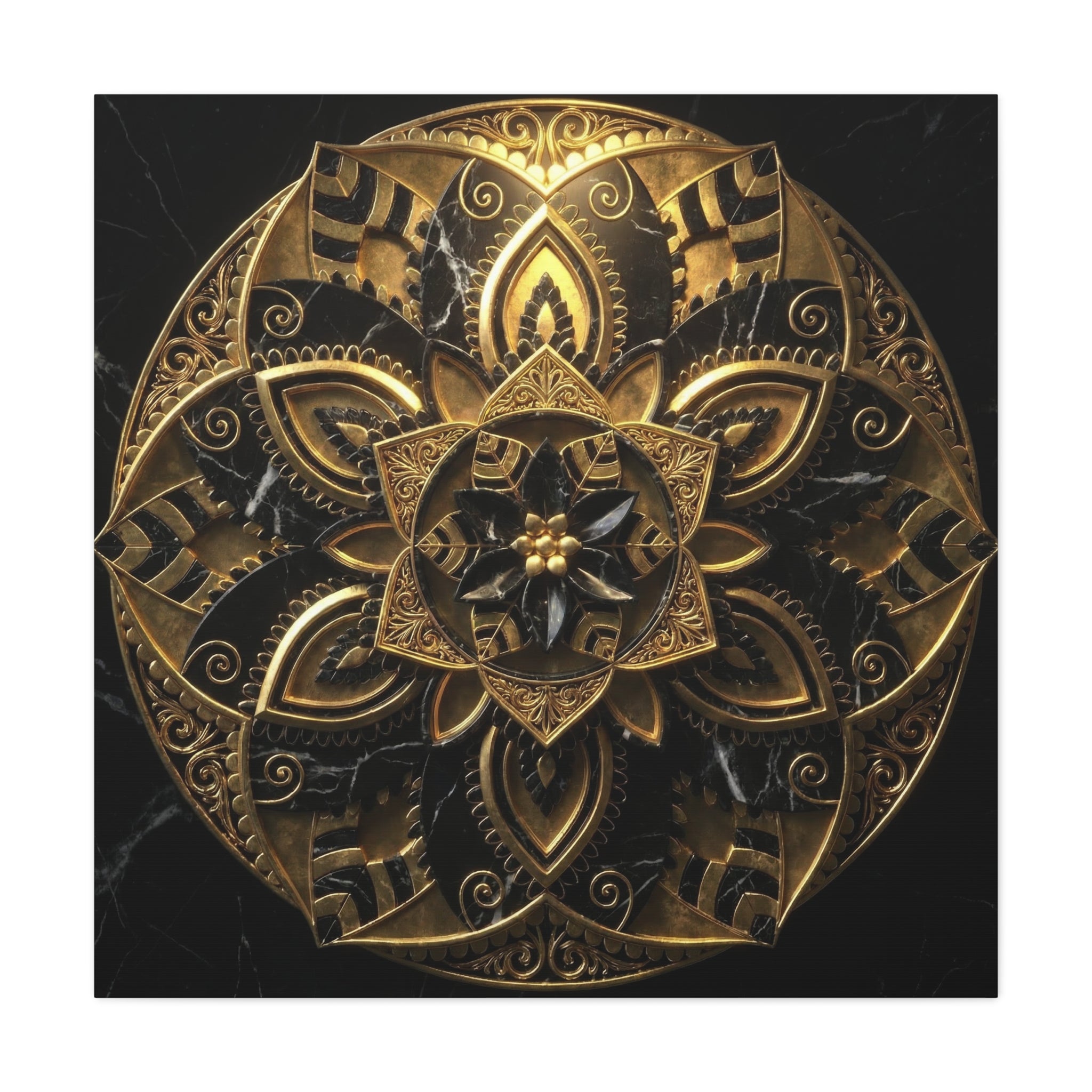 Eternal Balance – Luxury Marble & Gold Canvas