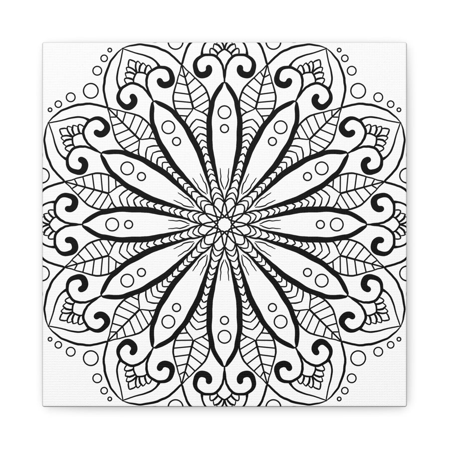 Handmade Mandala Art - Black & White Wall Art - Matte Canvas, Stretched, 125 alt text 2