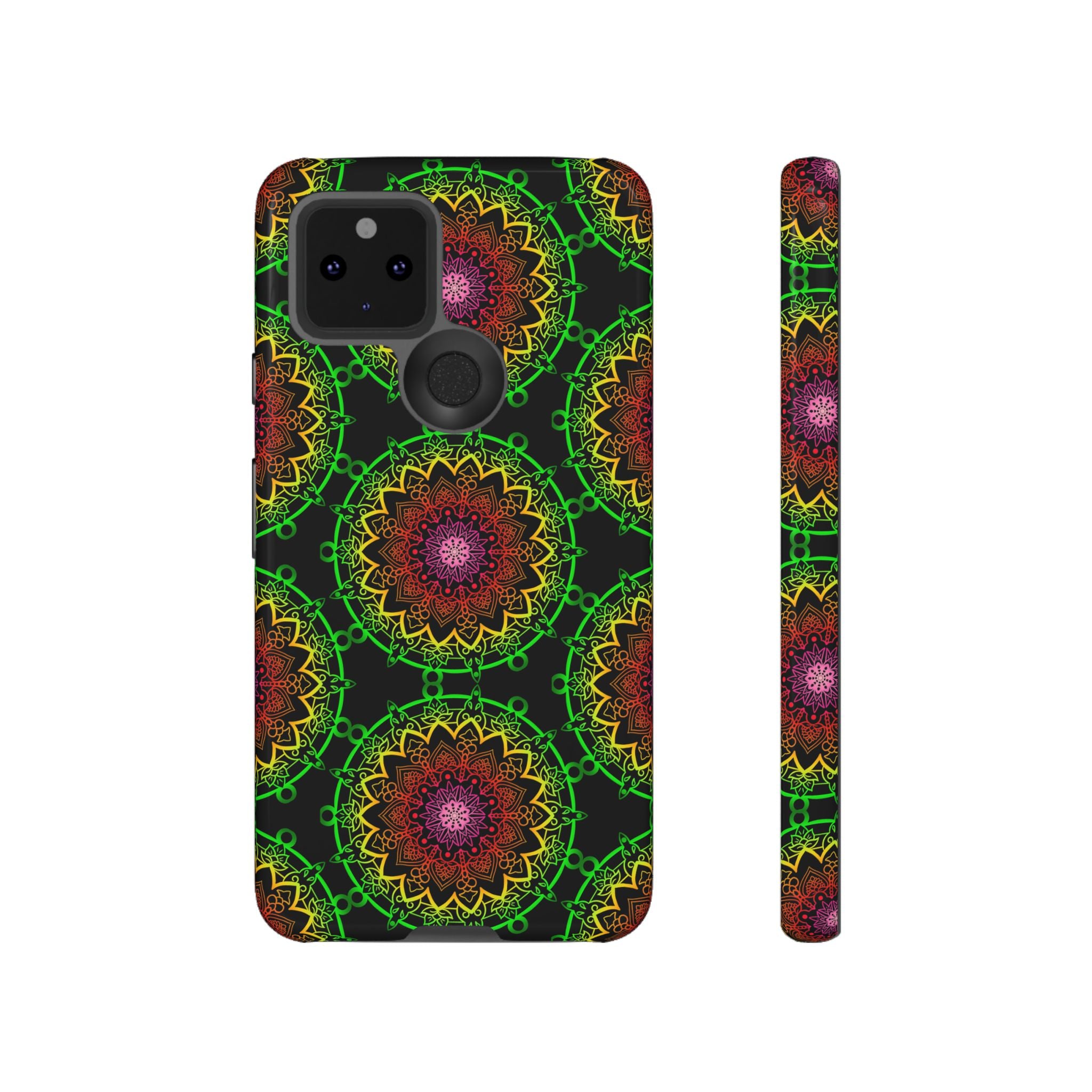 Custodia per telefono con mandala artistica, motivi audaci e stile moderno