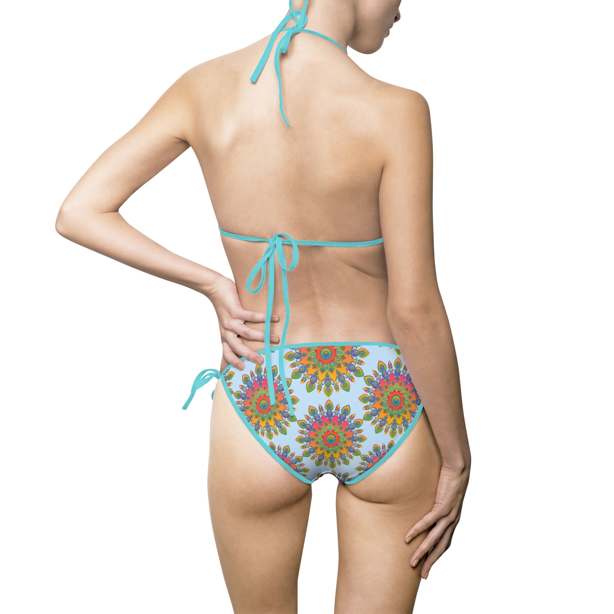 Bikini con stampa mandala audace in vivaci tonalità tropicali