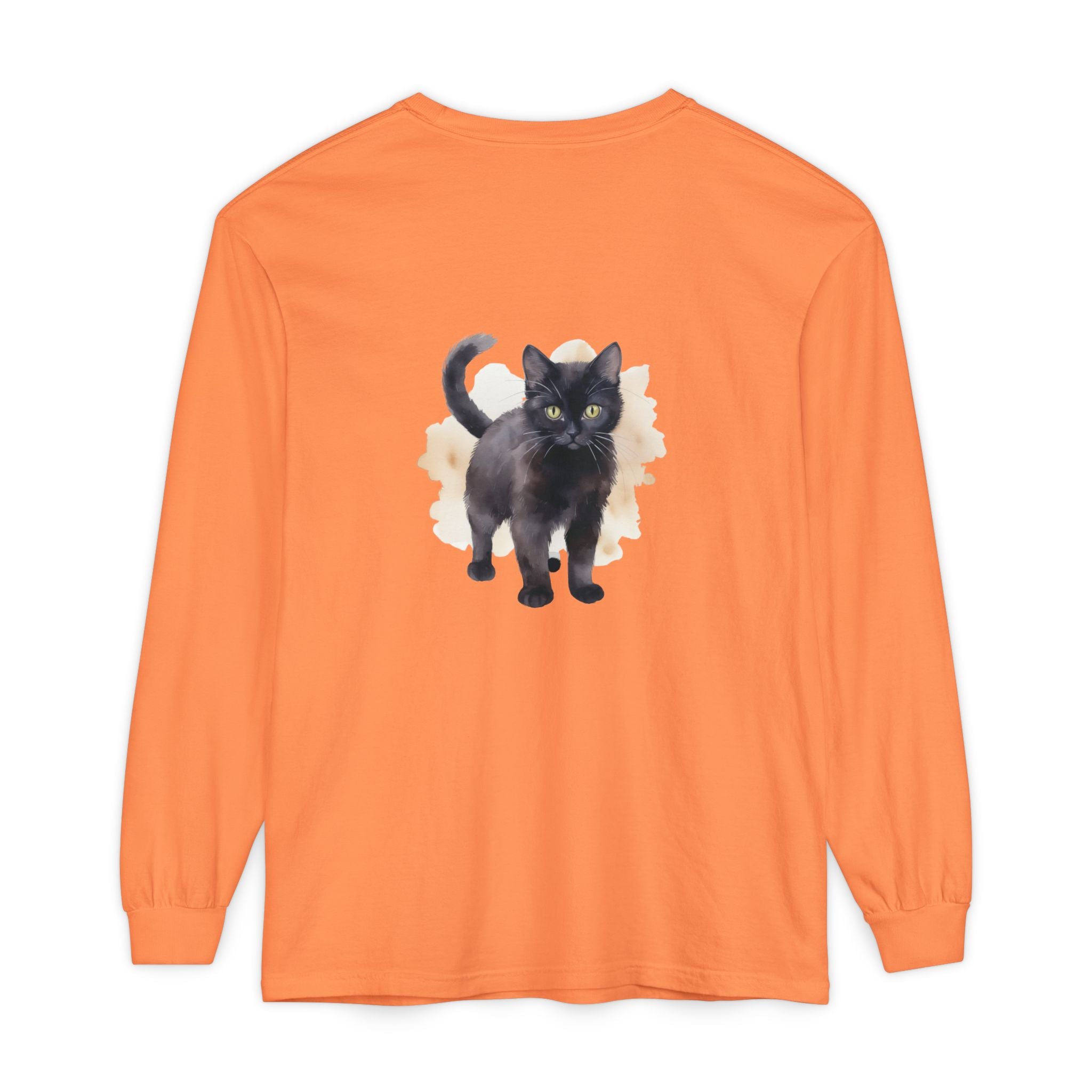 Full Sleeve Tee | Black Cat Watercolor - Unisex