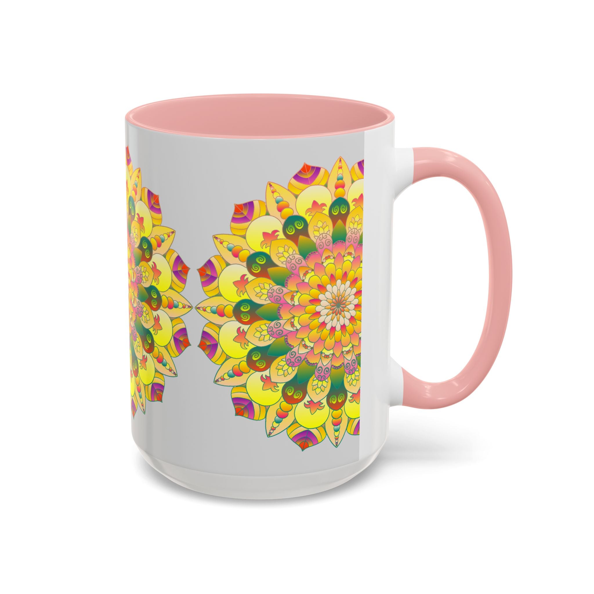 Gorgeous ceramic mug with a captivating floral mandala pattern