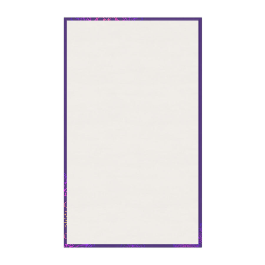 Floral Mandala Kitchen Towels Set in Rich Purple and Pink Hues