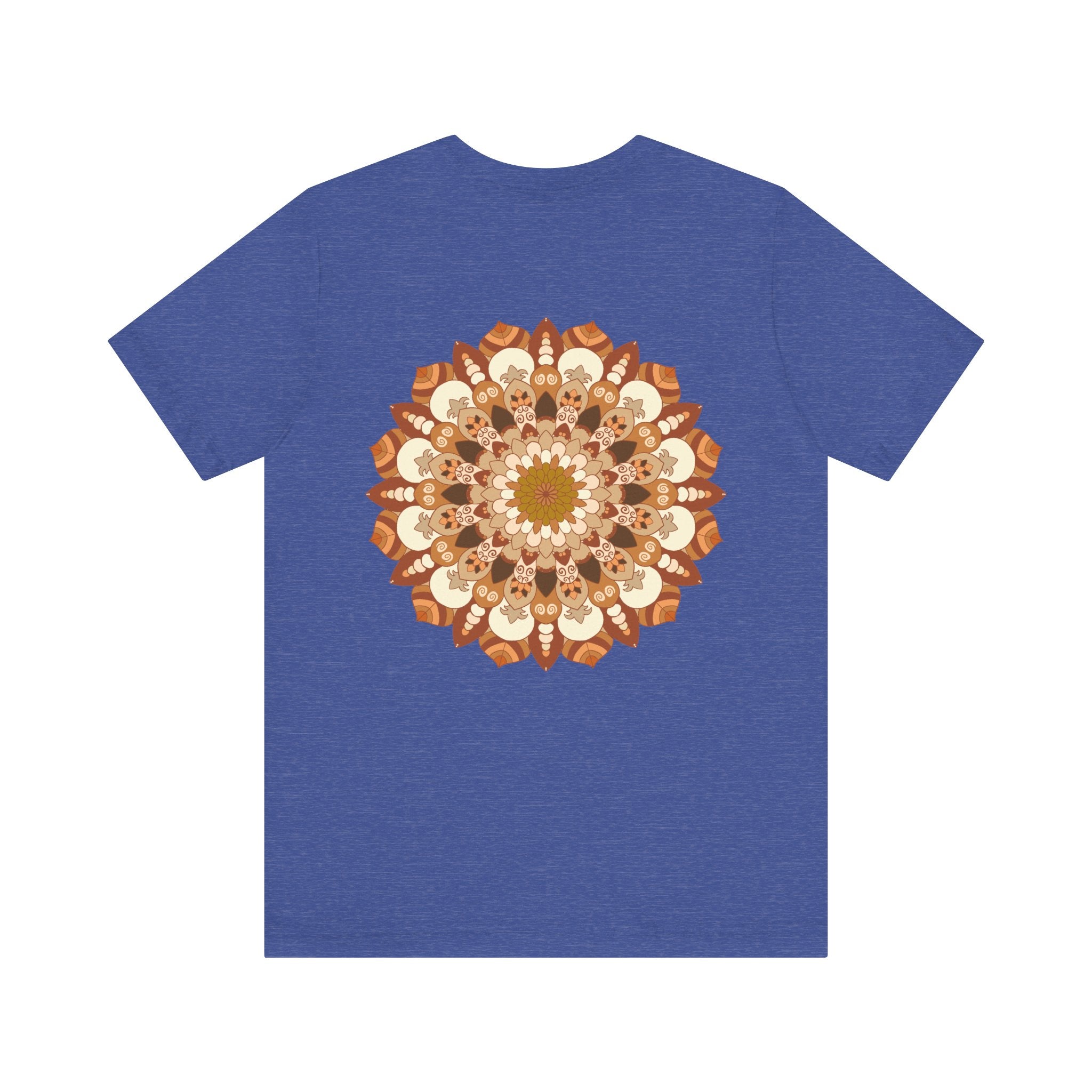 Woman wearing mandala tee while engaging in mindful activities