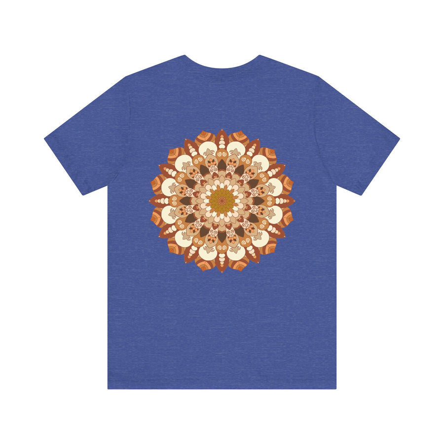Woman wearing mandala tee while engaging in mindful activities