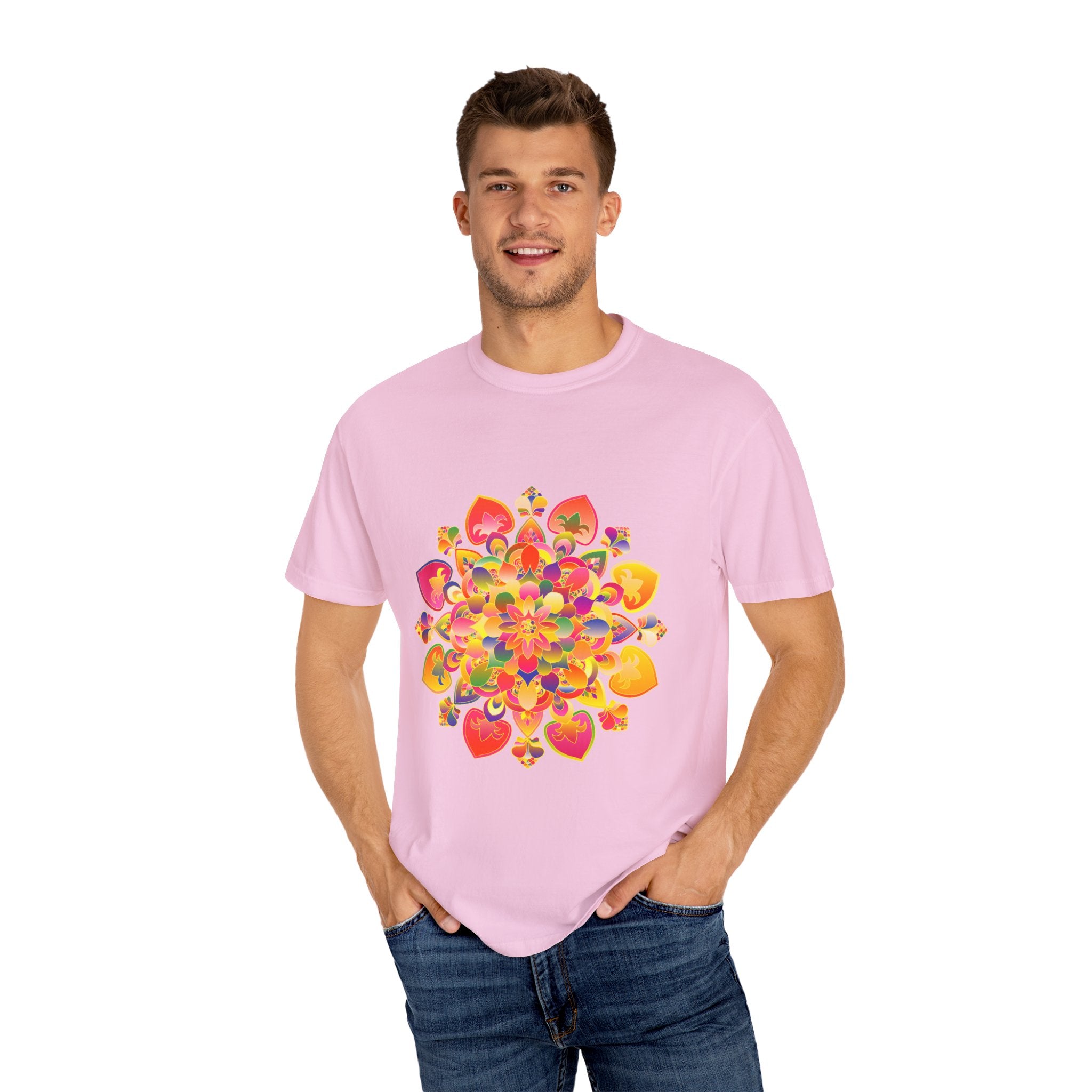 Vibrant and Unique Mandala T-Shirt featuring a detailed hand-drawn pattern