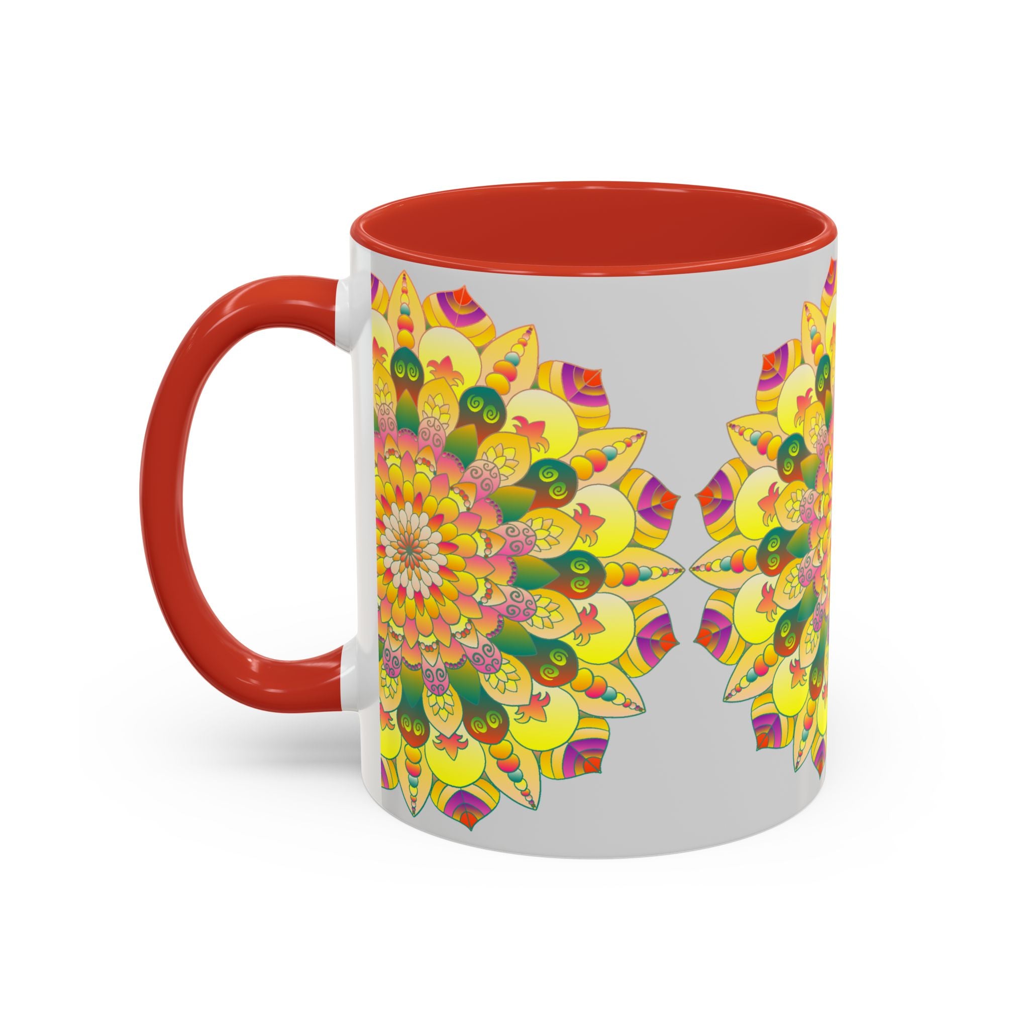 Chic ceramic mug with an eye-catching floral mandala art