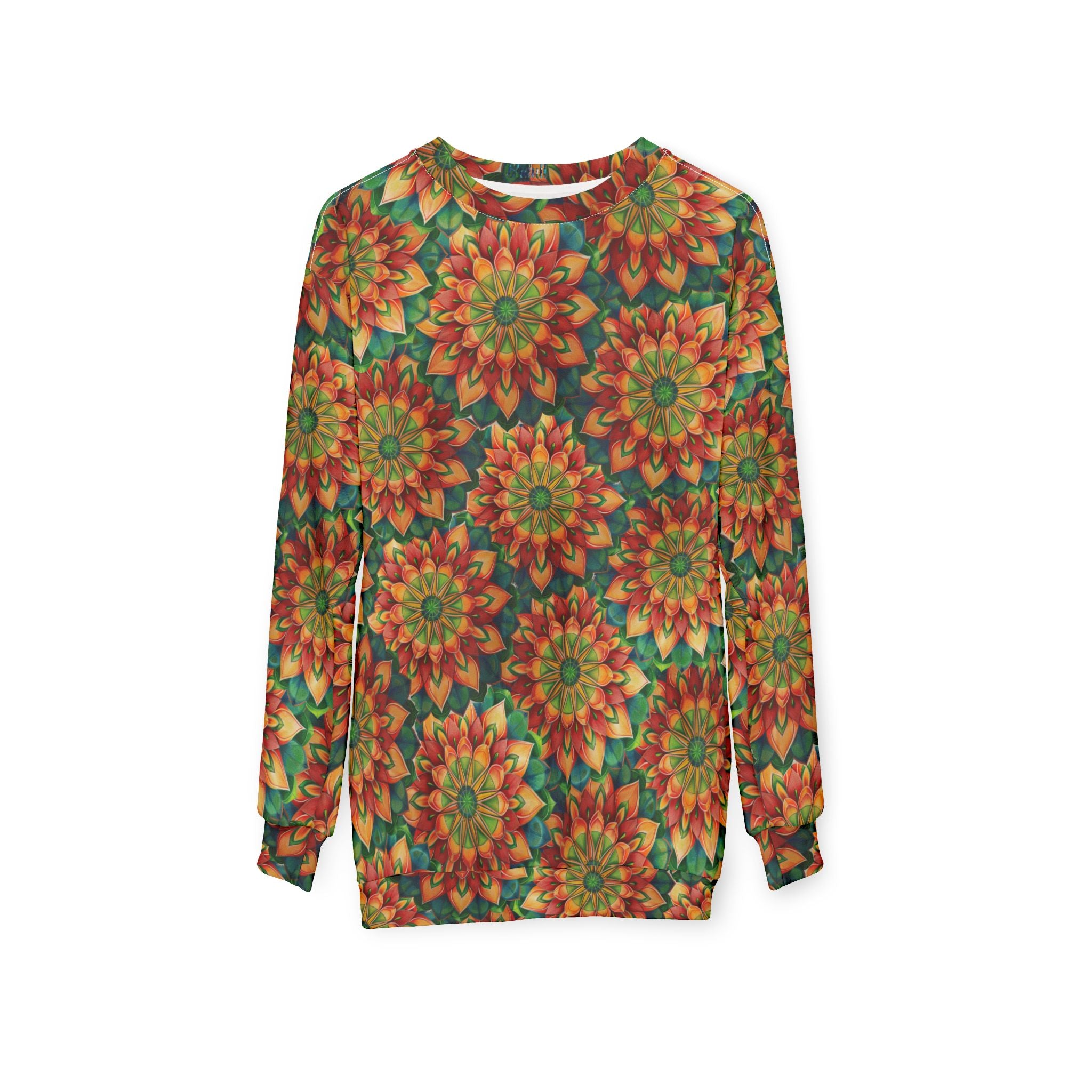 Felpa con stampa Mandala all-over — Caleidoscopio floreale autunnale