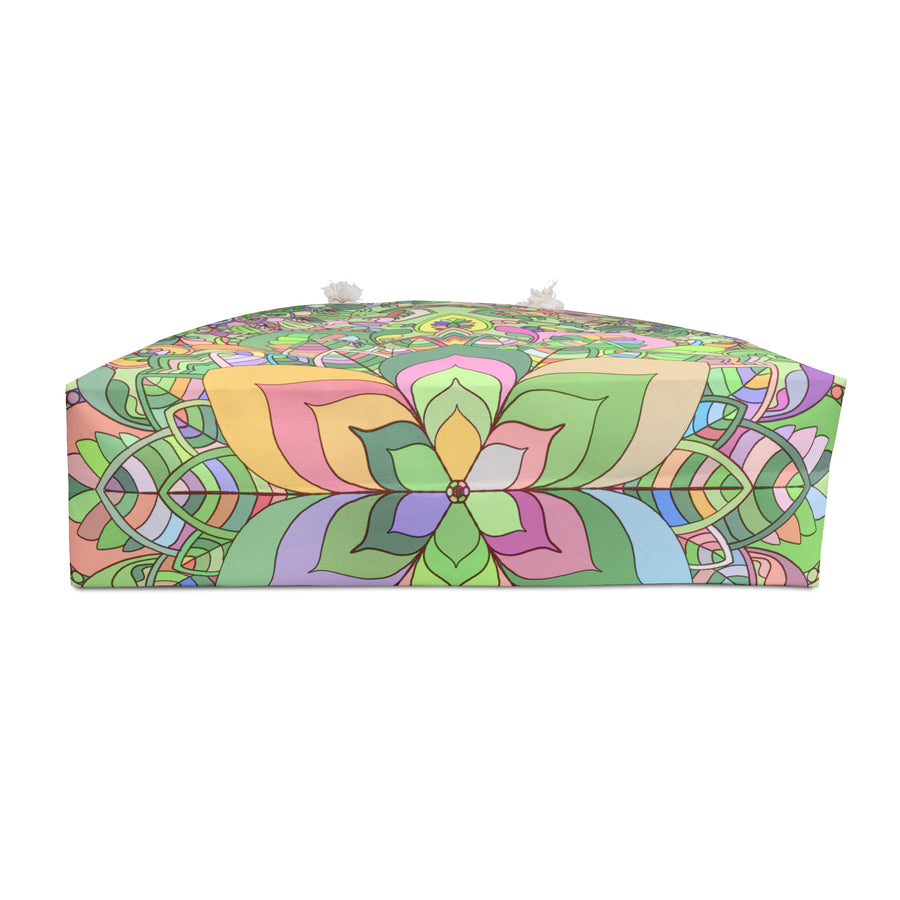 Mandala-Inspired Weekender Bag in Soft Pastels for Adventure