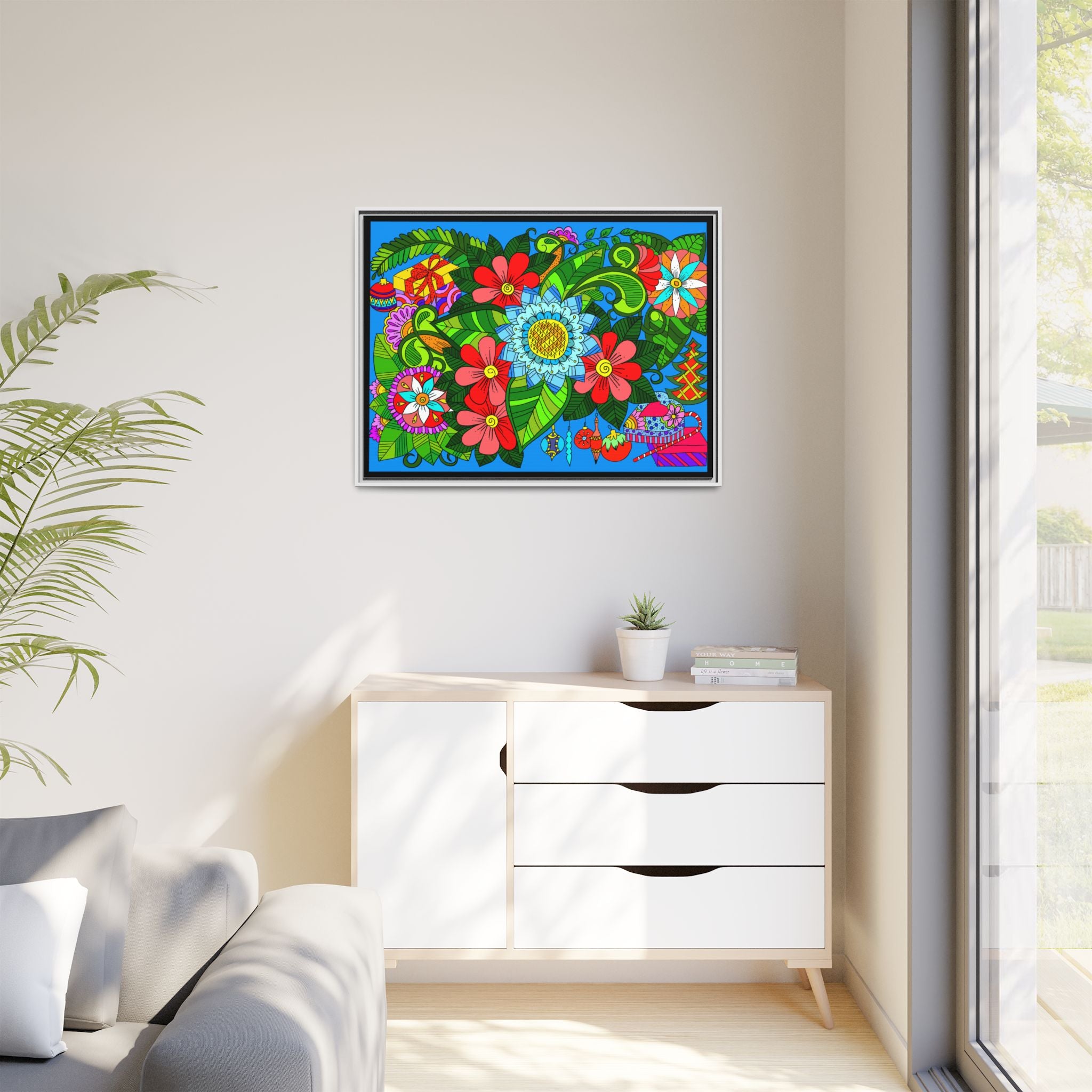 Floral Mandala Art Print With Lush Colors And Creative Energy