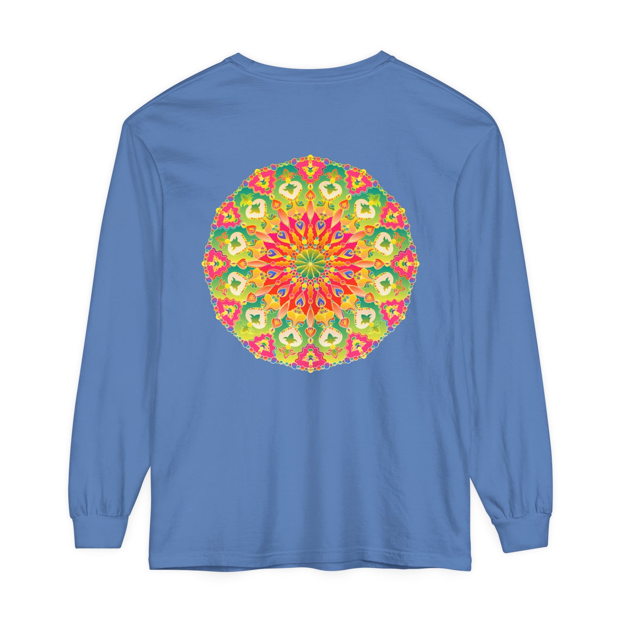 Stylish and vibrant Intricate Mandala Long Sleeve T-Shirt - Vibrant Art with a colorful and detailed mandala design