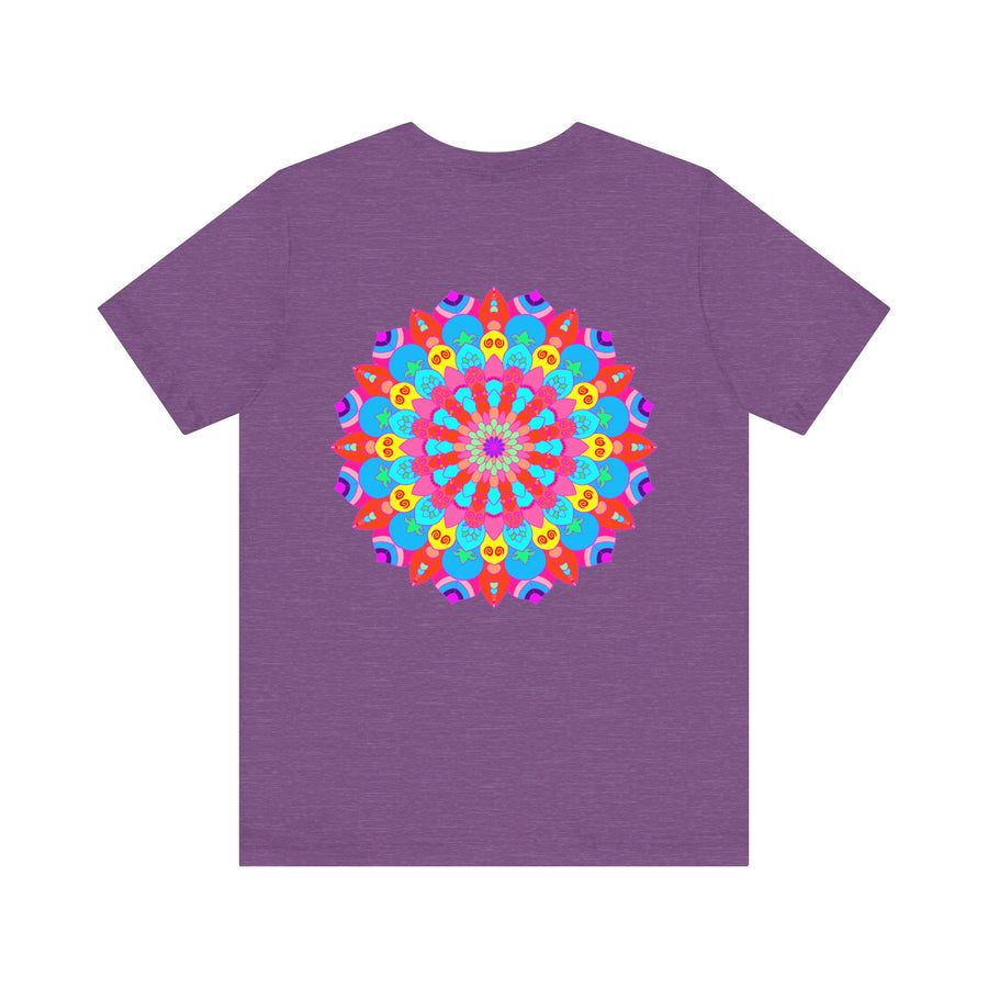 Vibrant Mandala Tee featuring intricate spiritual design promoting peace and harmony