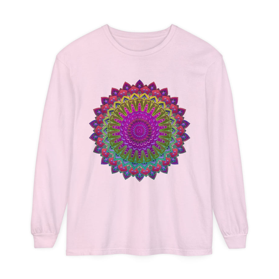 Vibrant Mandala Unisex Long Sleeve T-Shirt for Comfortable and Relaxed Wear