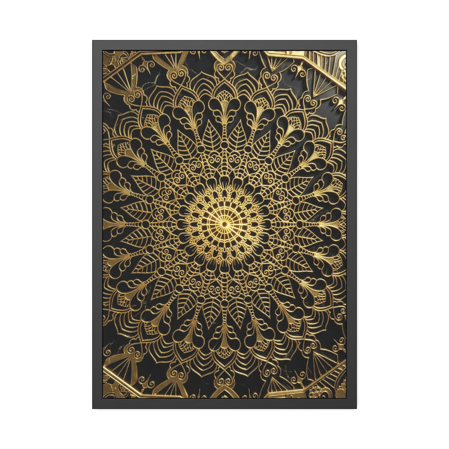 Majestic Stillness – Black & Gold Luxury Framed Poster