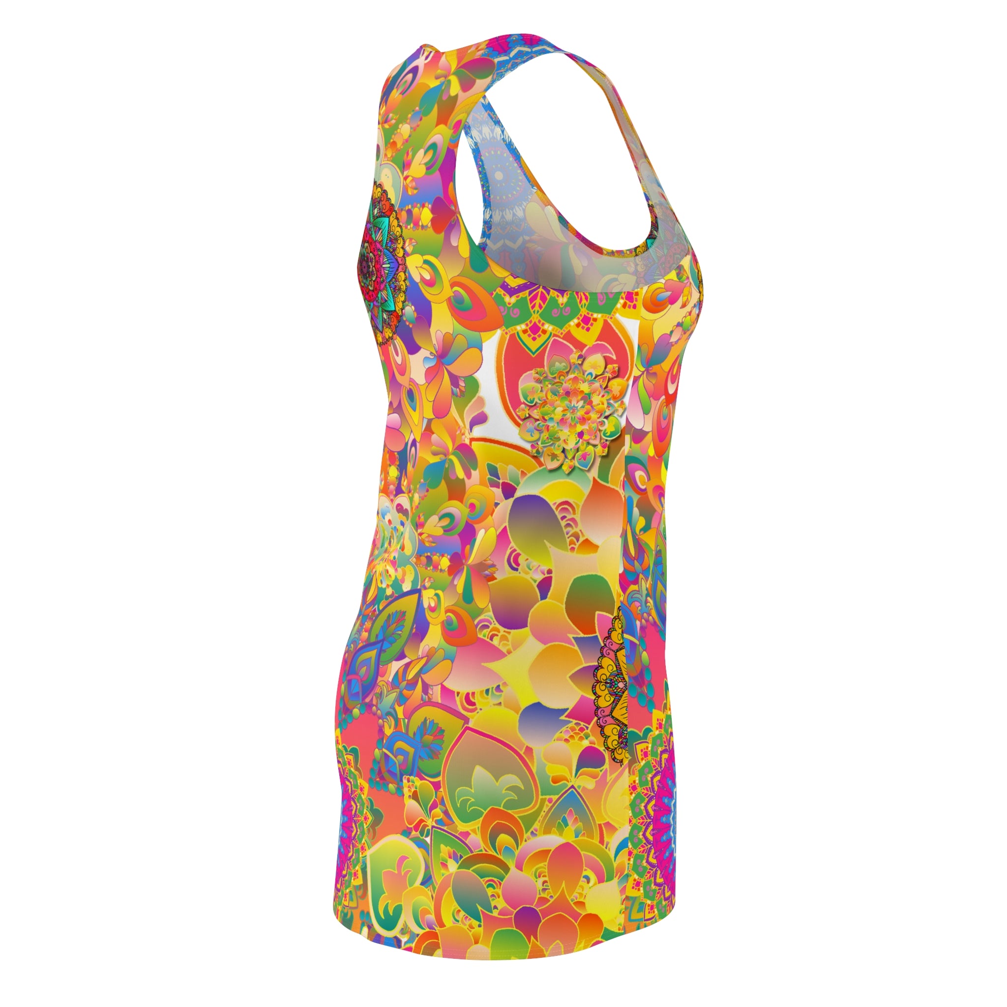 Psychedelic Floral Mandala Racerback Dress