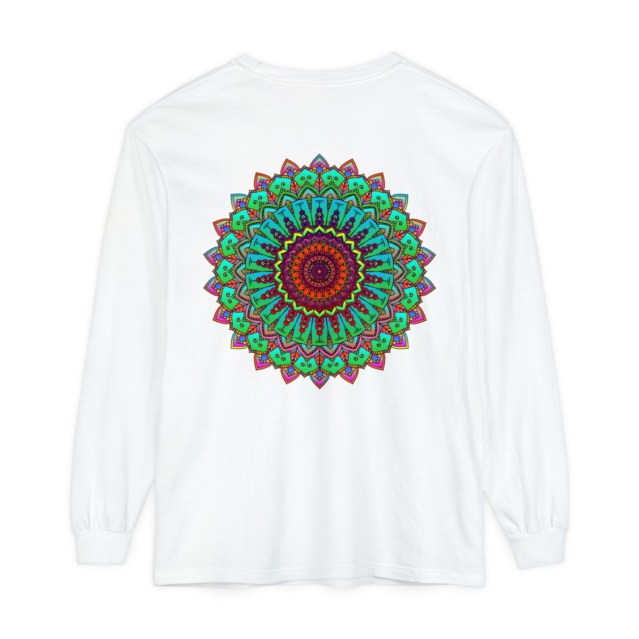 Vibrant Mandala Long Sleeve T-Shirt - Spiritual Art 18