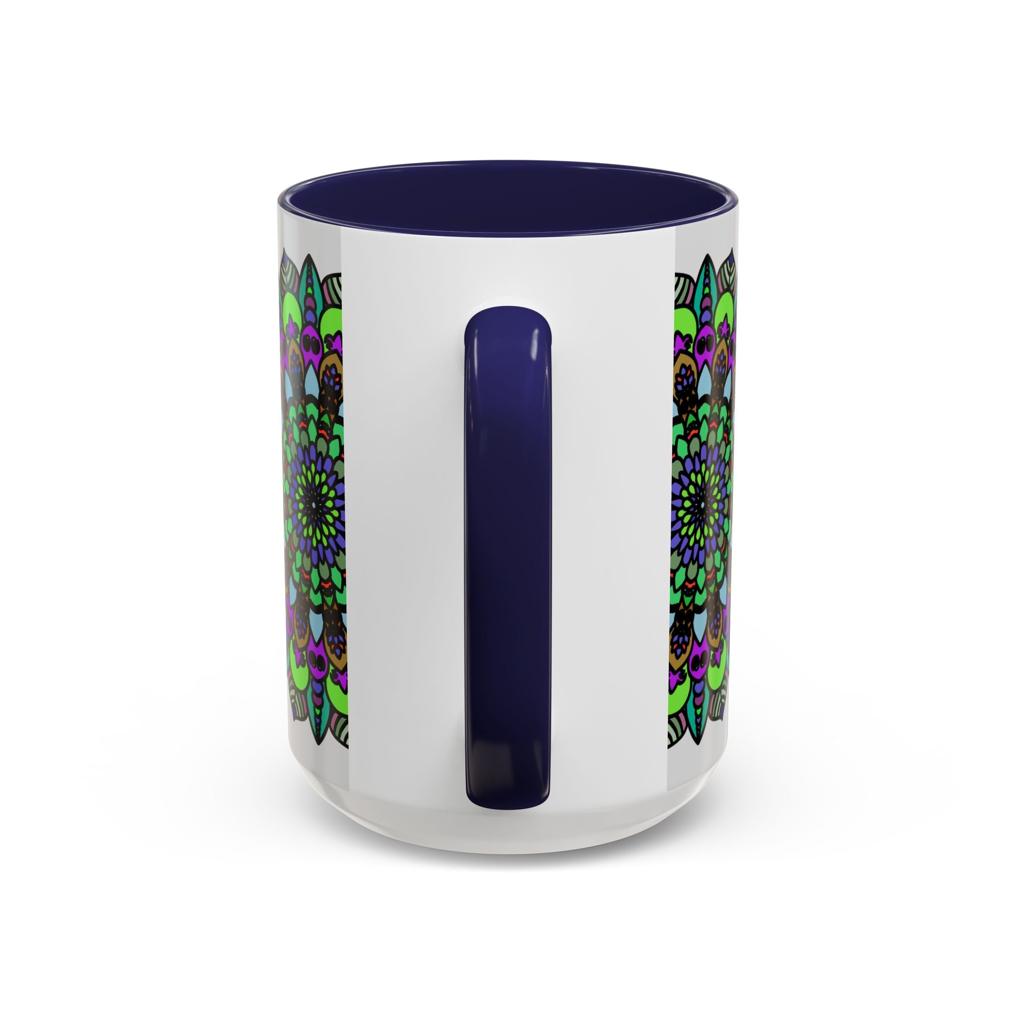 Intricate and vibrant mandala art pattern on ceramic mug