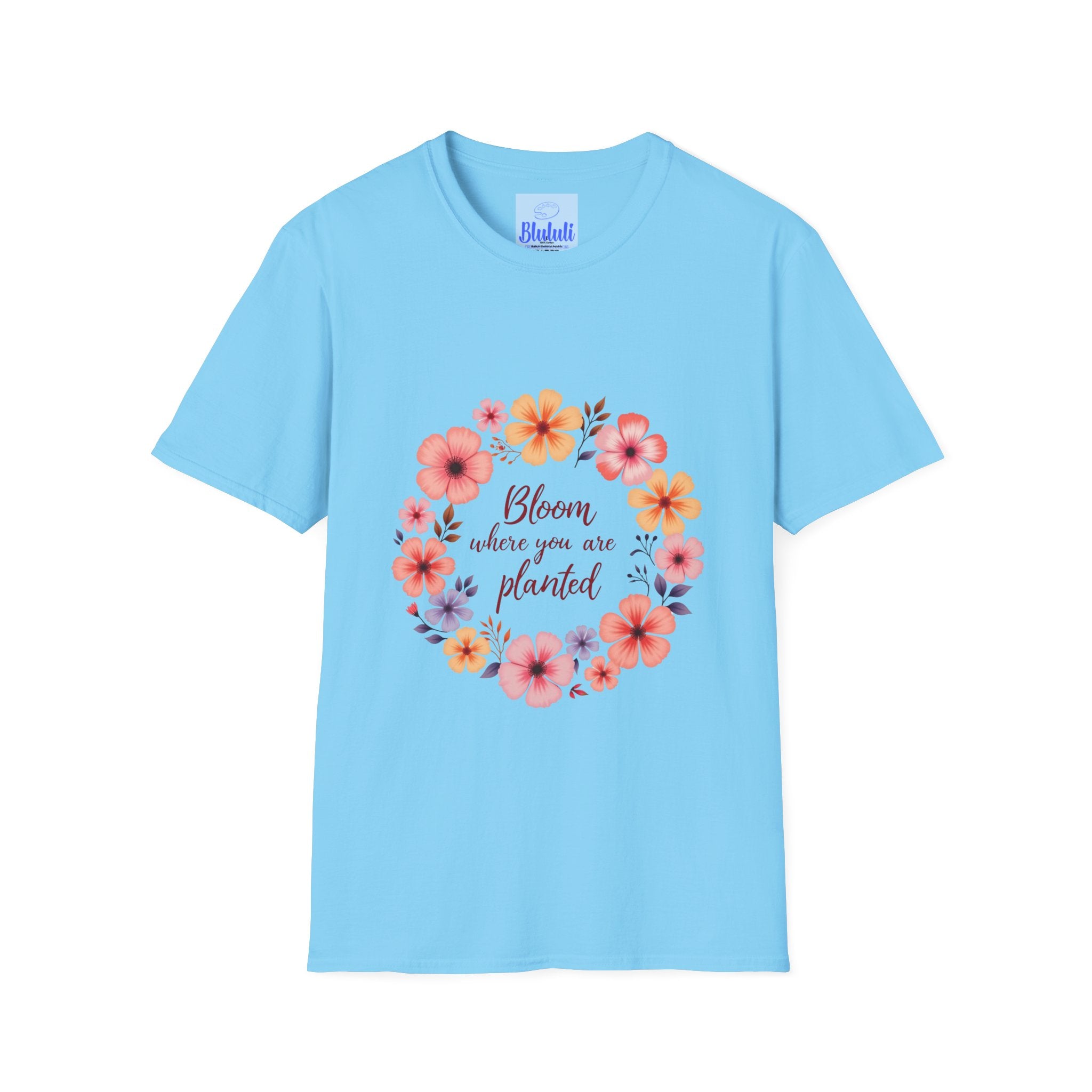 Beautiful and intricate floral mandala design with inspirational quote on white t-shirt