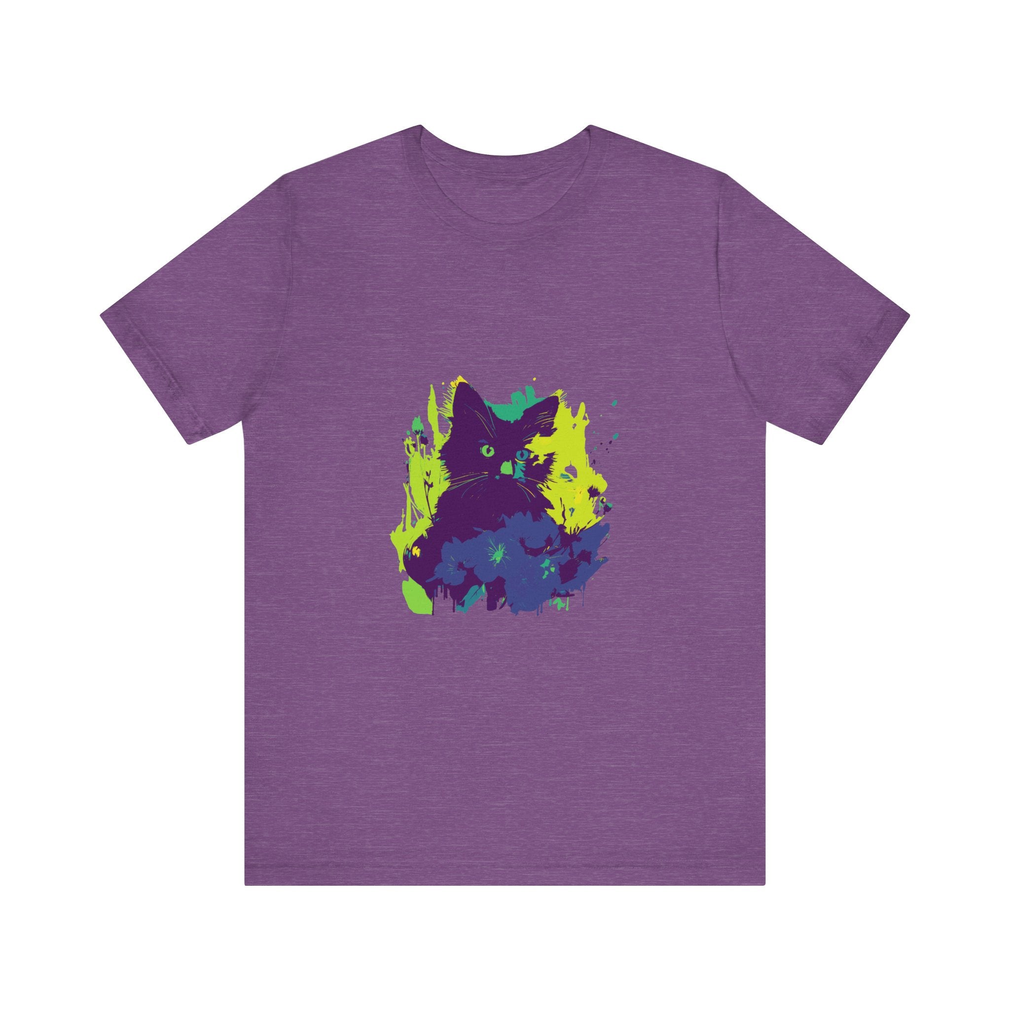 Black Cat Mystery - Abstract T-Shirt featuring a striking black cat design