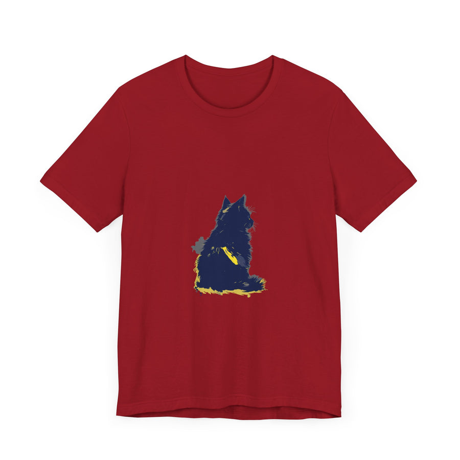 Blue Cat Mystery T-Shirt with a Cool Cat Design - Stylish and Fun Graphic Tee for Cat Lovers