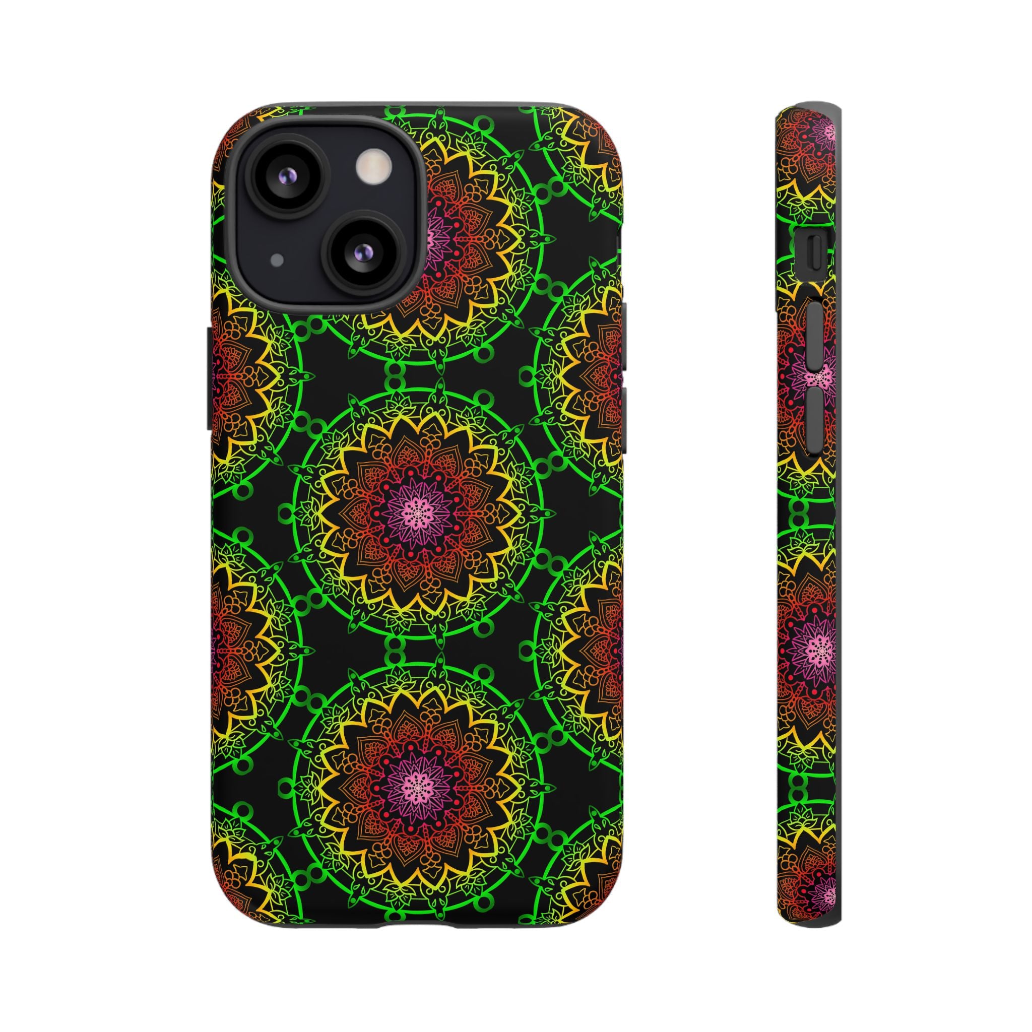 Custodia per telefono con mandala artistica, motivi audaci e stile moderno