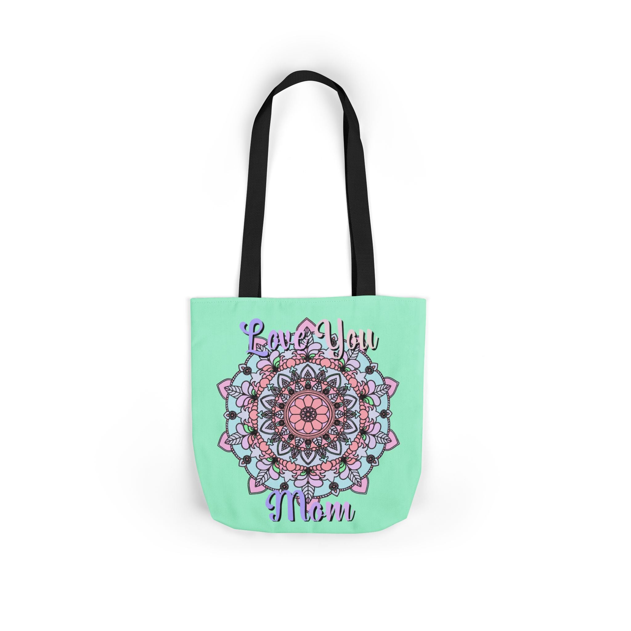 Mandala 'Love You Mom' Canvas Tote — Floral Mother's Day Gift Bag