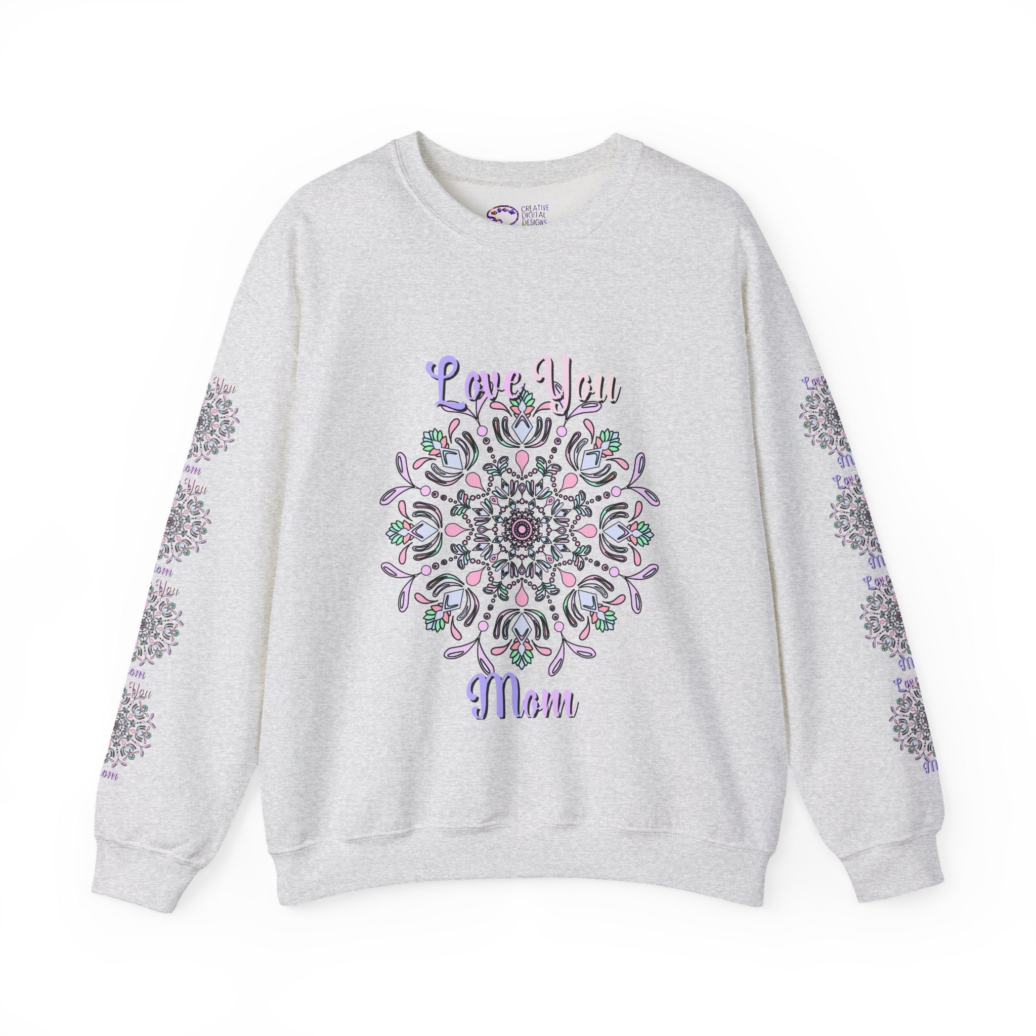 Mom Empowering Mandala Sweatshirt in Soft Pastel Hues