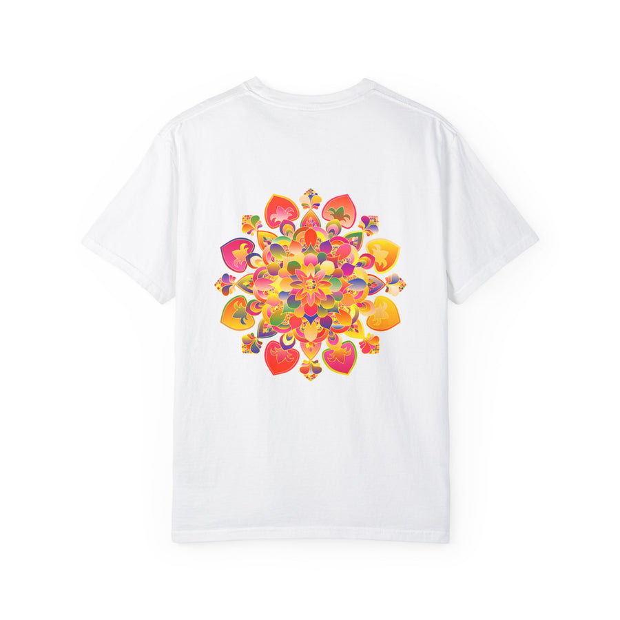 Vibrant Mandala T-Shirt featuring a colorful hand-drawn design on a soft cotton fabric