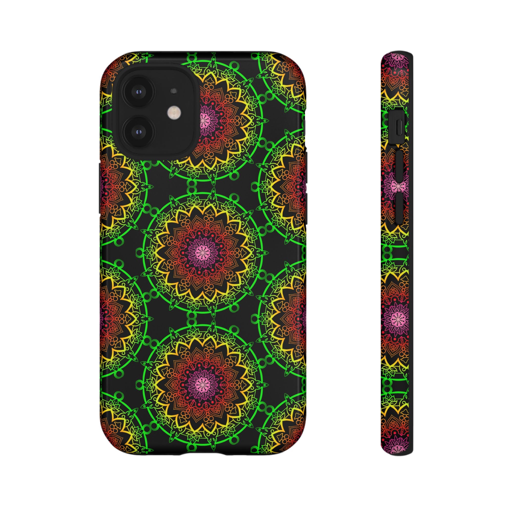 Custodia per telefono con mandala artistica, motivi audaci e stile moderno