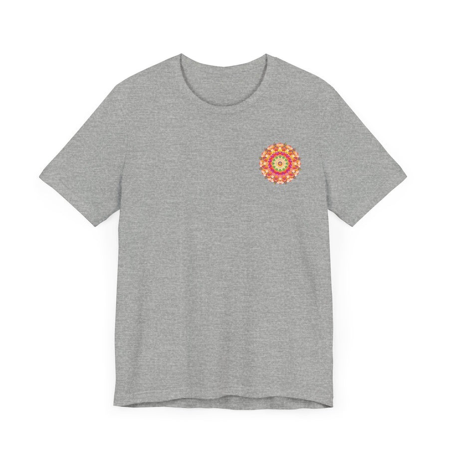 Beautiful vibrant mandala tee promoting spiritual peace and harmony through intricate design and soothing colors