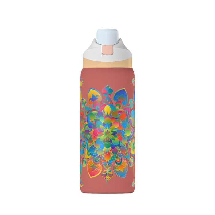 Isolierte Wasserflasche — Buntes psychedelisches Mandala 950 ml