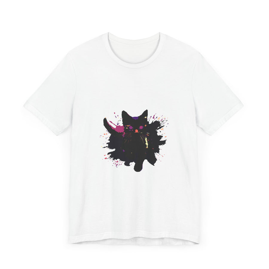 Black Cat Mystery T-Shirt - Bold & Colorful with Vibrant Graphic Design