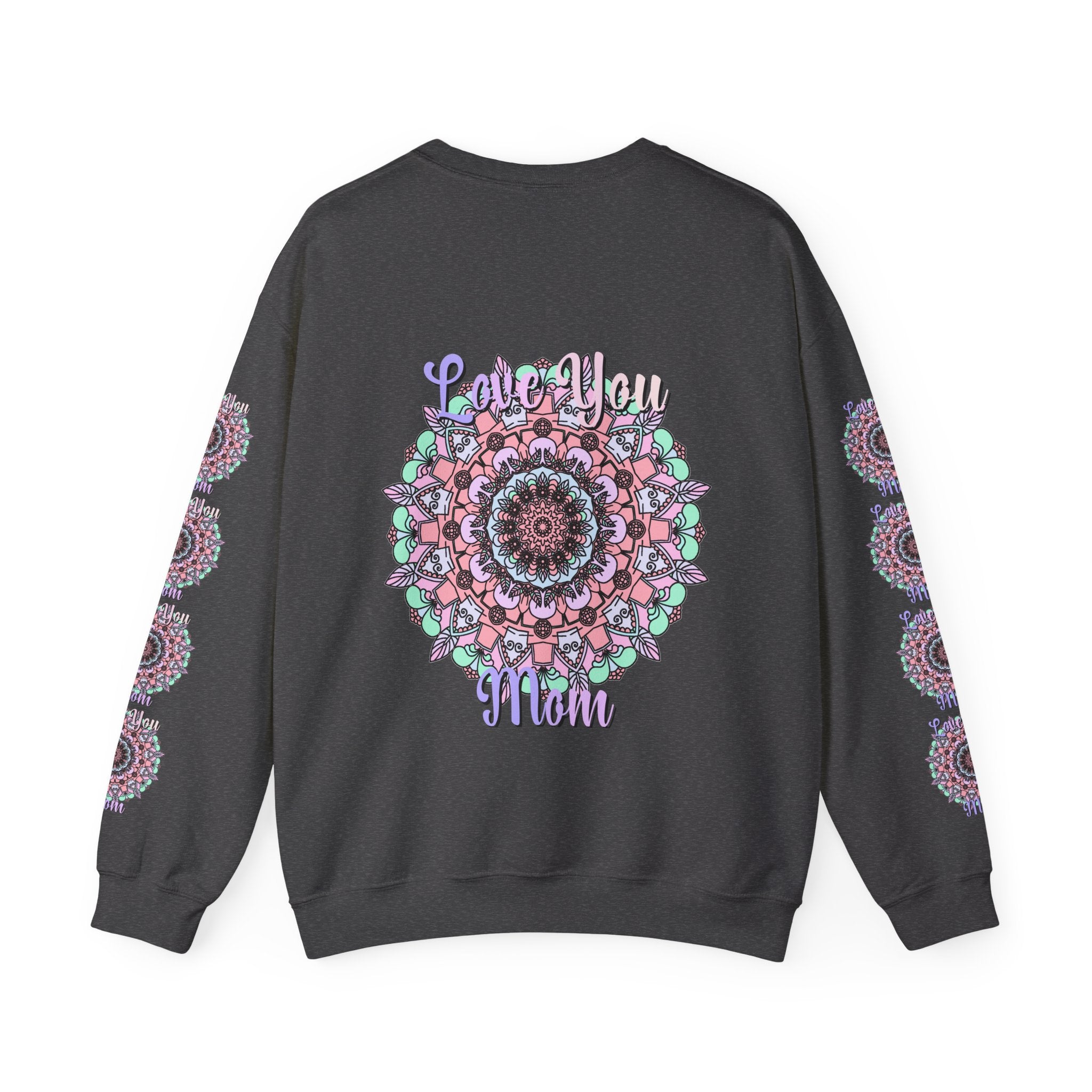 Mandala Inspired Crewneck Sweatshirt for Moms in Soft Pastels