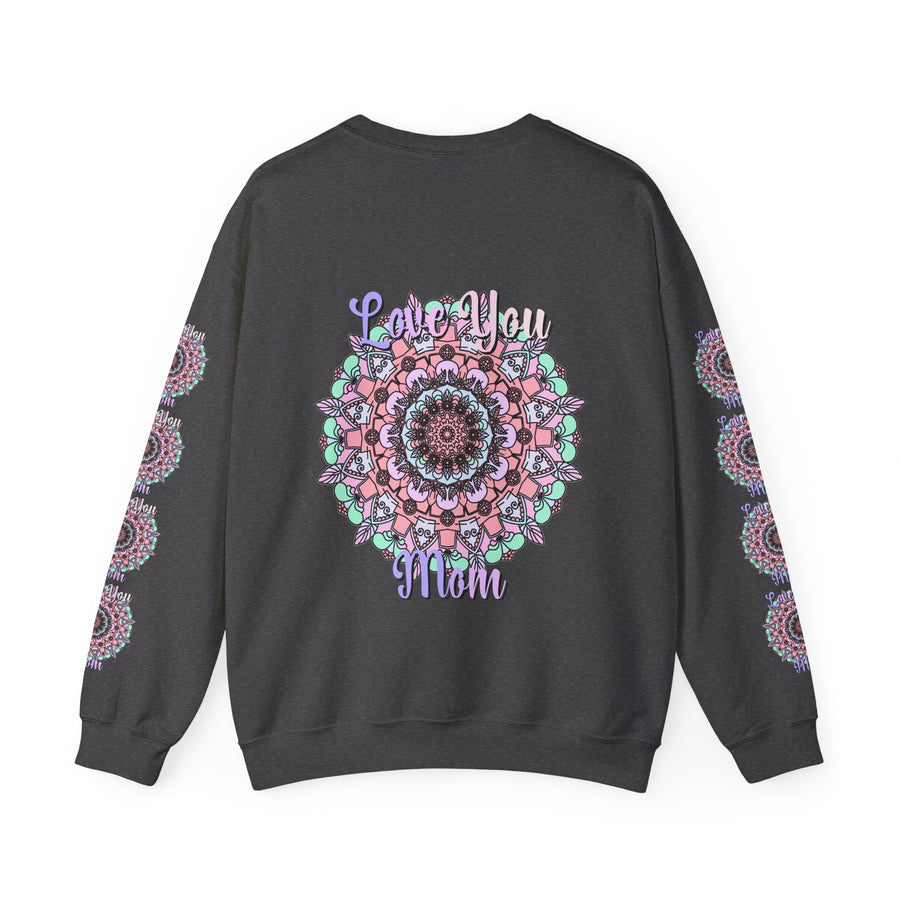 Mandala Inspired Crewneck Sweatshirt for Moms in Soft Pastels