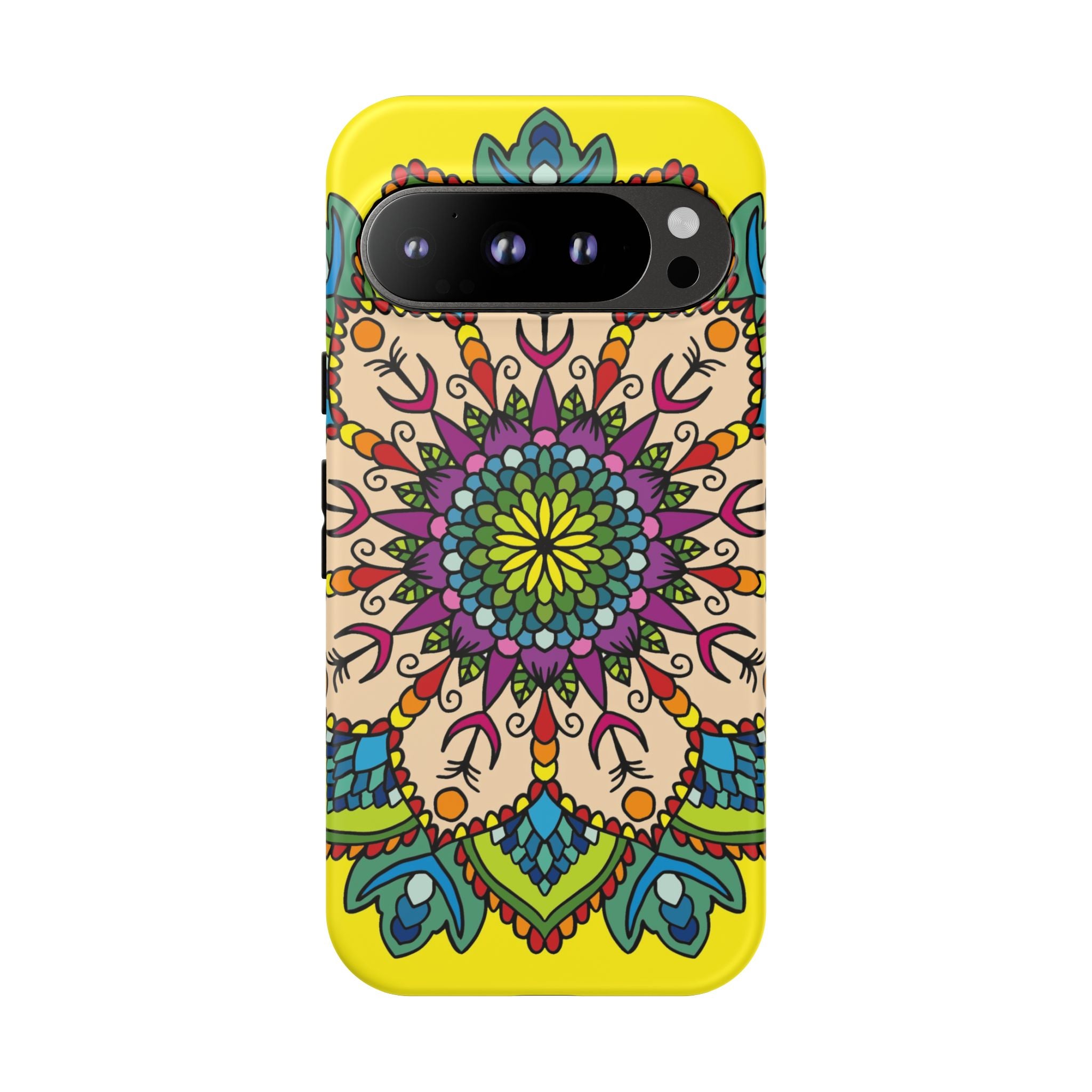 Intricate Floral Yellow Phone Case for Bold Protection and Style