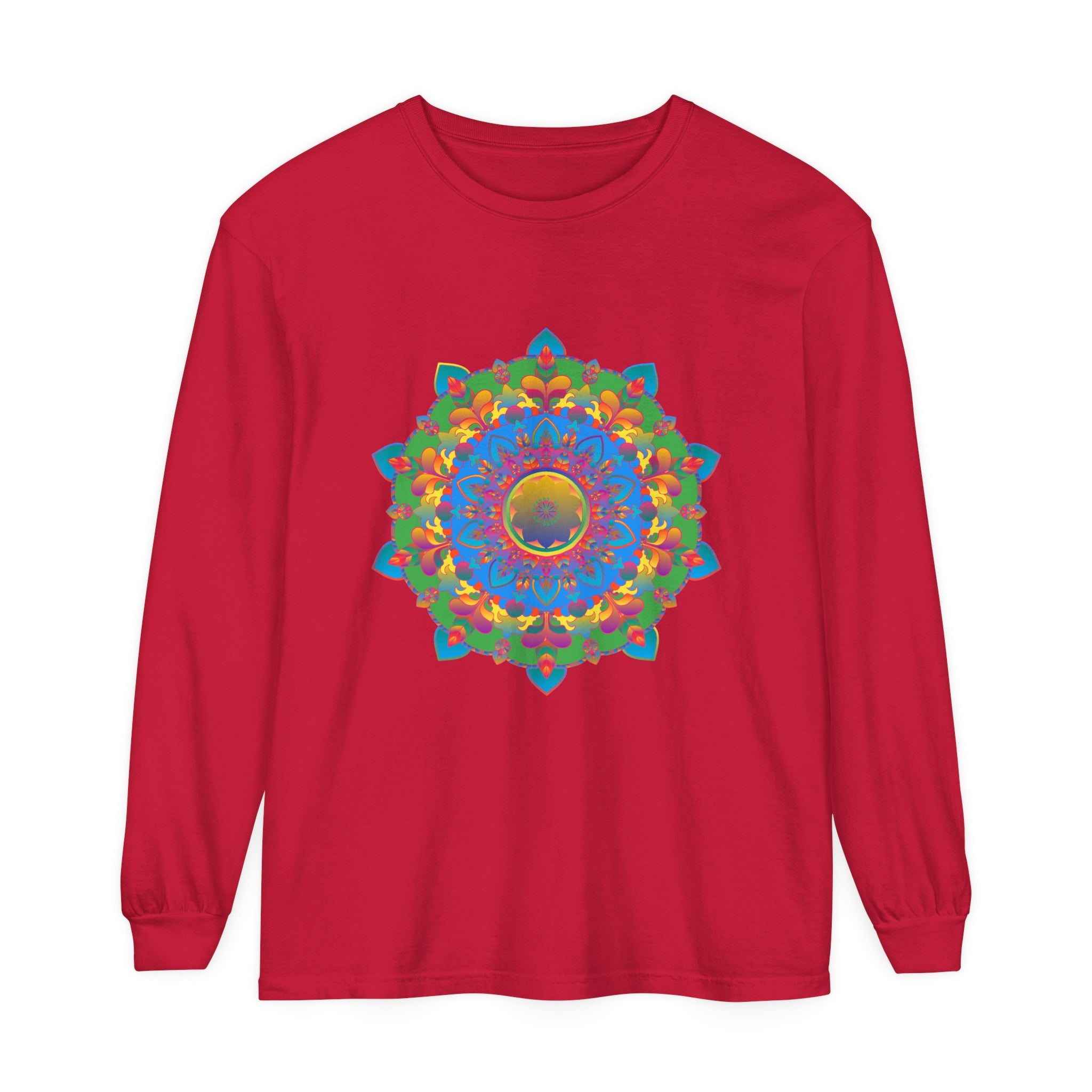 Intricate Mandala Long Sleeve T-Shirt with beautiful and detailed mandala design