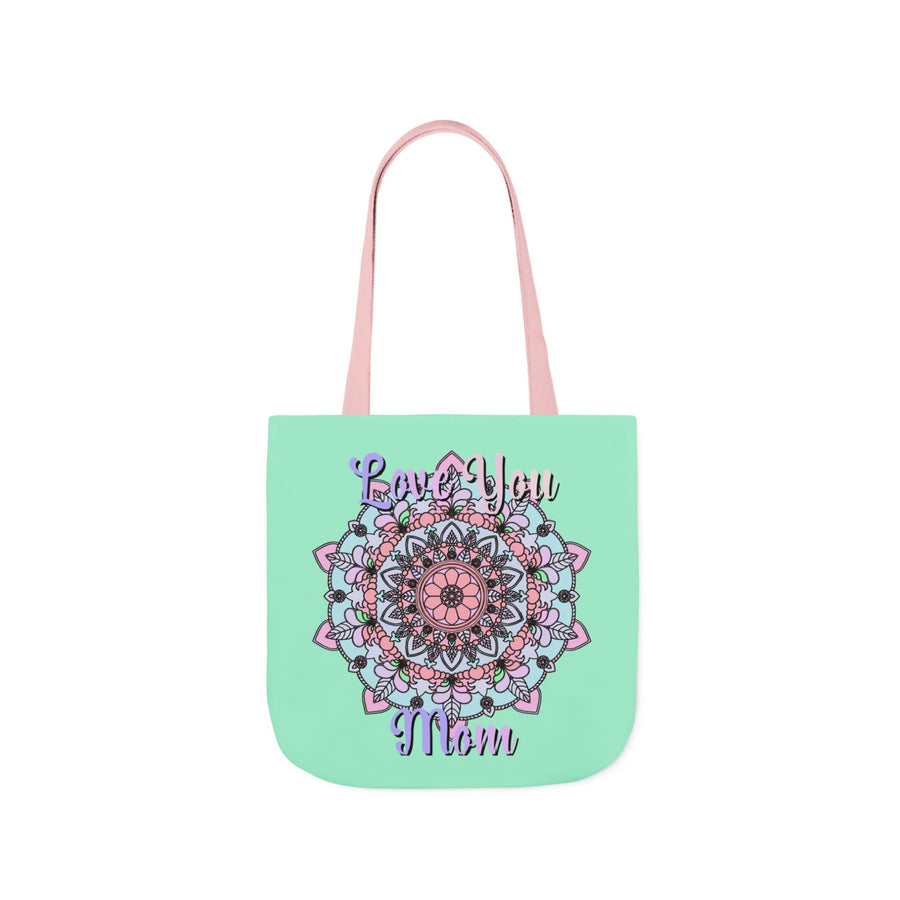 Mandala 'Love You Mom' Canvas Tote — Floral Mother's Day Gift Bag