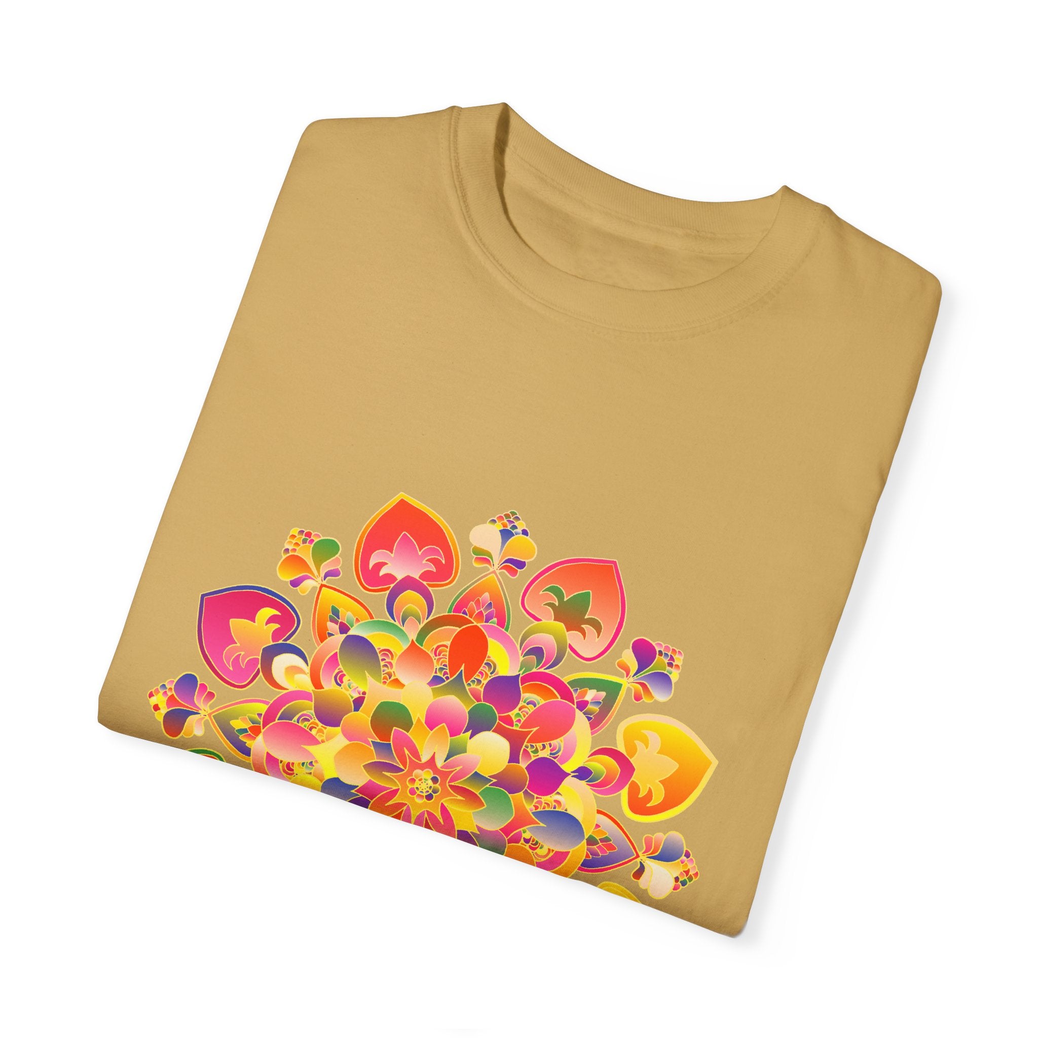 Unique Mandala Tee with a stunning and vibrant hand-drawn pattern