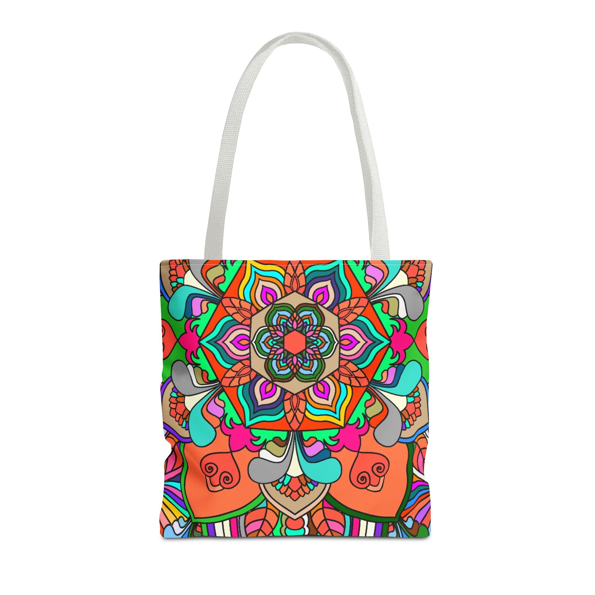 Bunte Mandala-Tragetasche – Strand- und Markttasche mit lebendigem Boho-Allover-Print