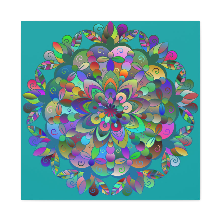 Colorful Floral Mandala Matte Canvas Wall Art — Stretched 1.25"