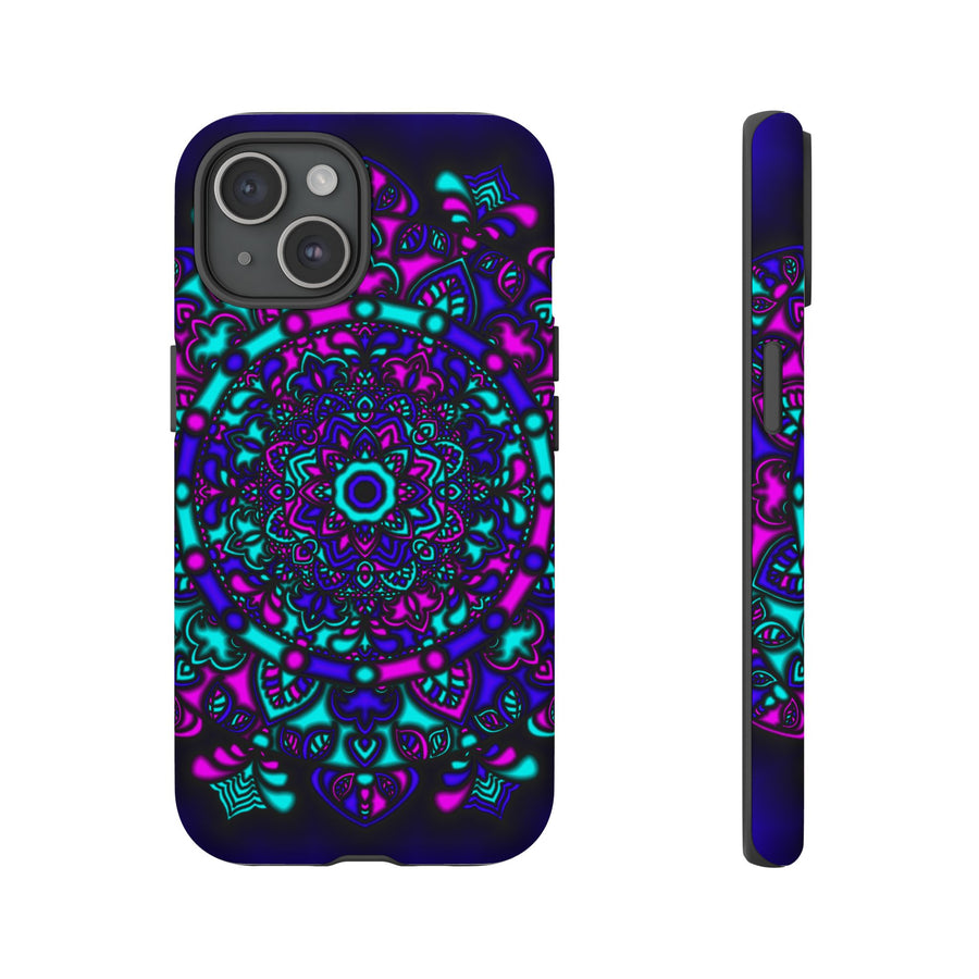 Mandala Neon Handyhülle – Lila & Türkise Robuste Schutzhülle