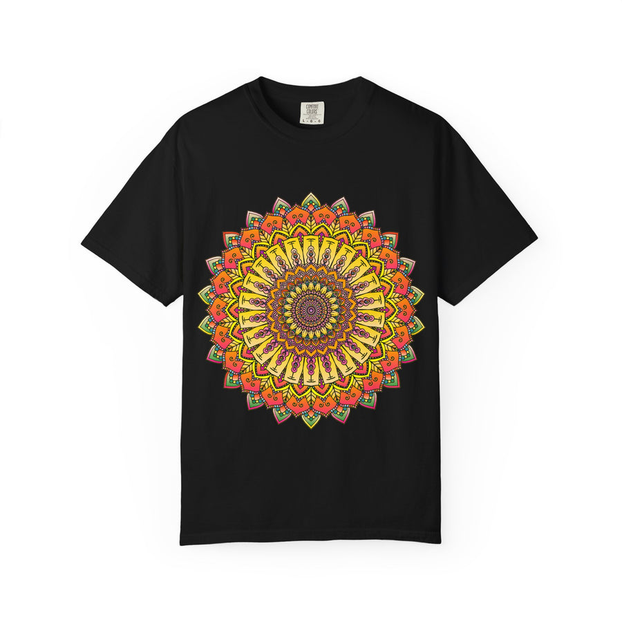 Sunburst Mandala T-Shirt — Vibrant Floral Boho Graphic Tee