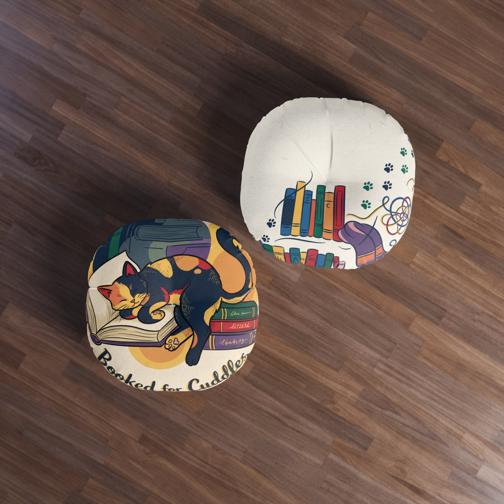 Dark Academia Cat Floor Pillow — Cozy Study Cushion