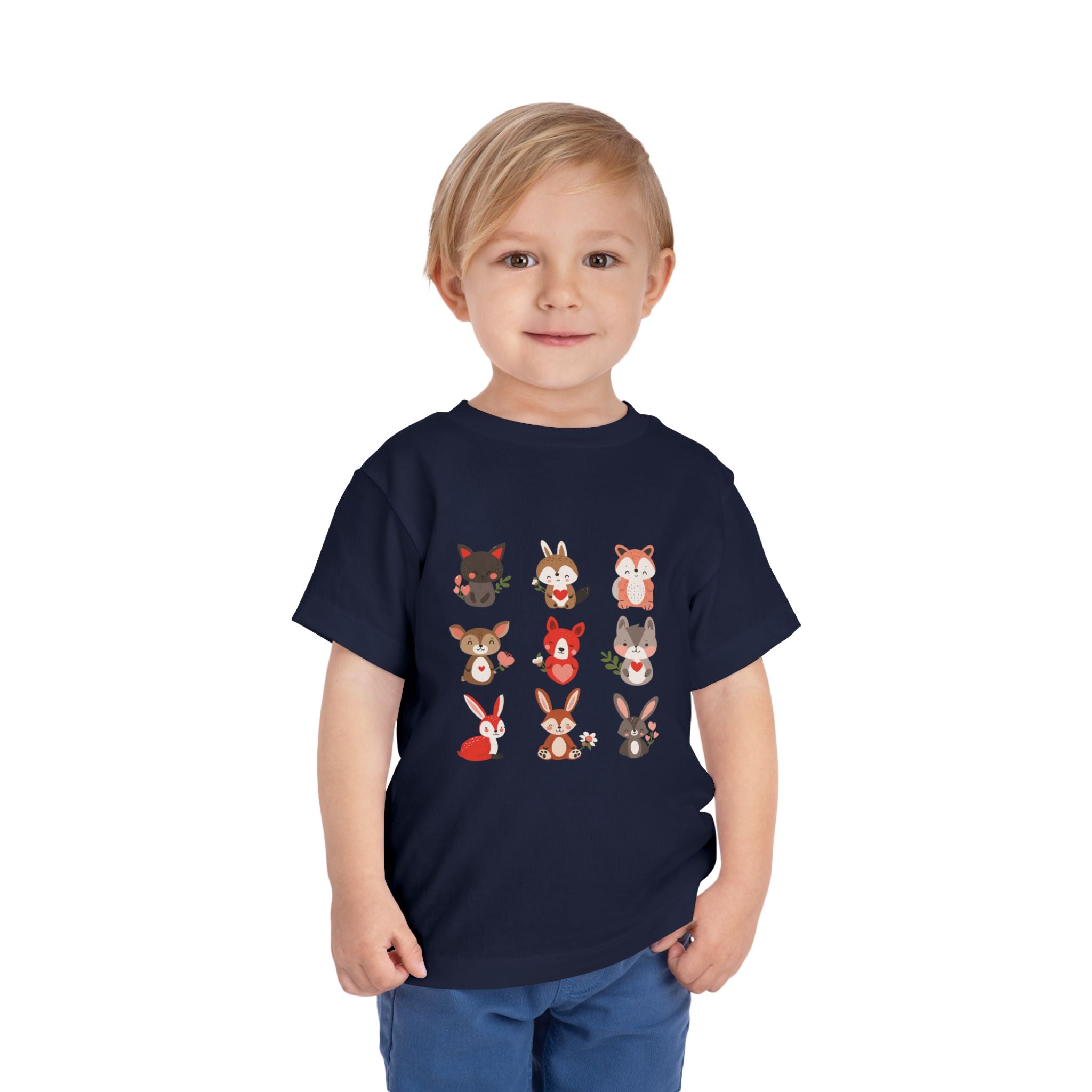 Animal Love Toddler Tee, Cute Cartoon Animals T-Shirt for Kids