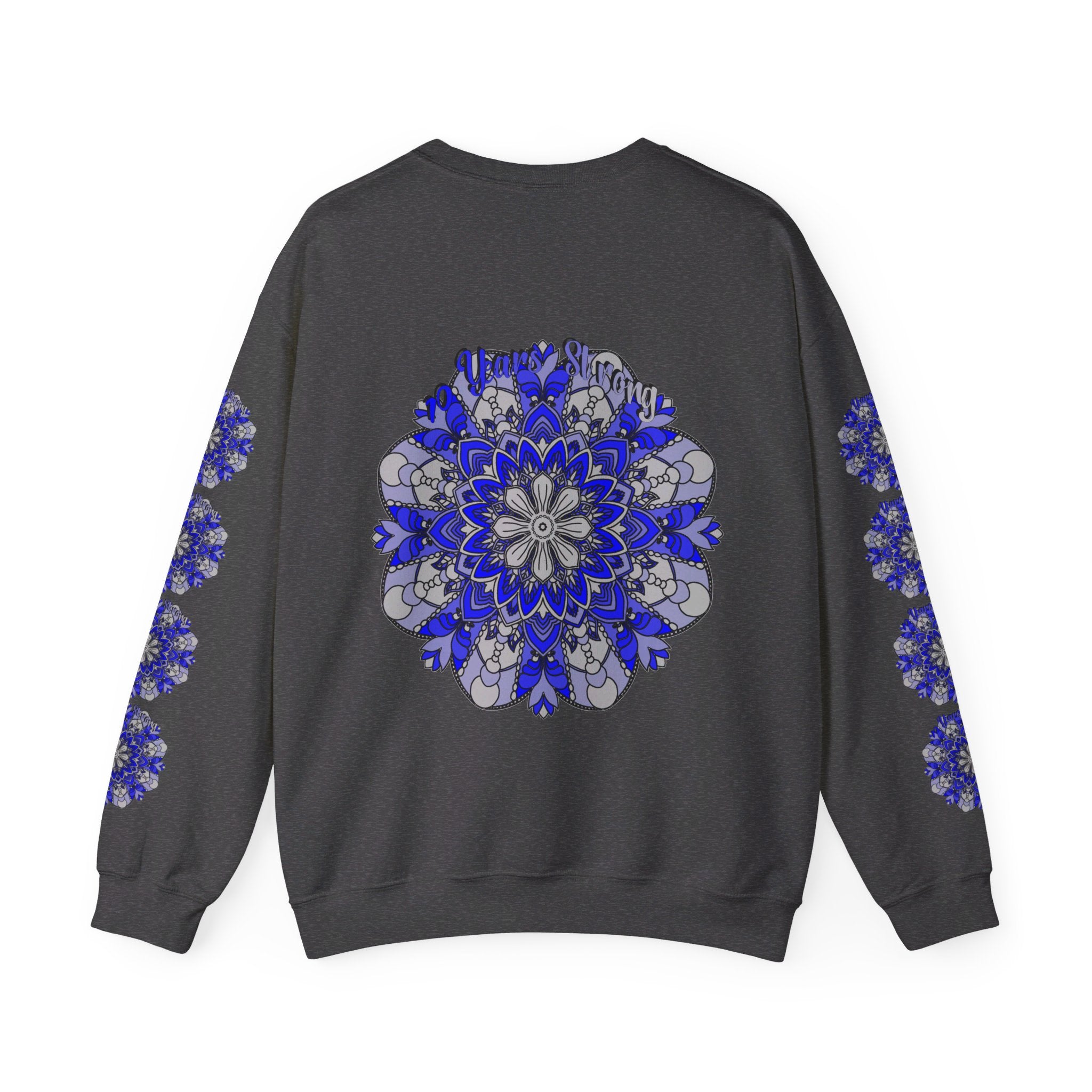 10th Anniversary 10 Years Strong Unisex Sweatshirt in Black Lifestyle Shot in Natural Setting