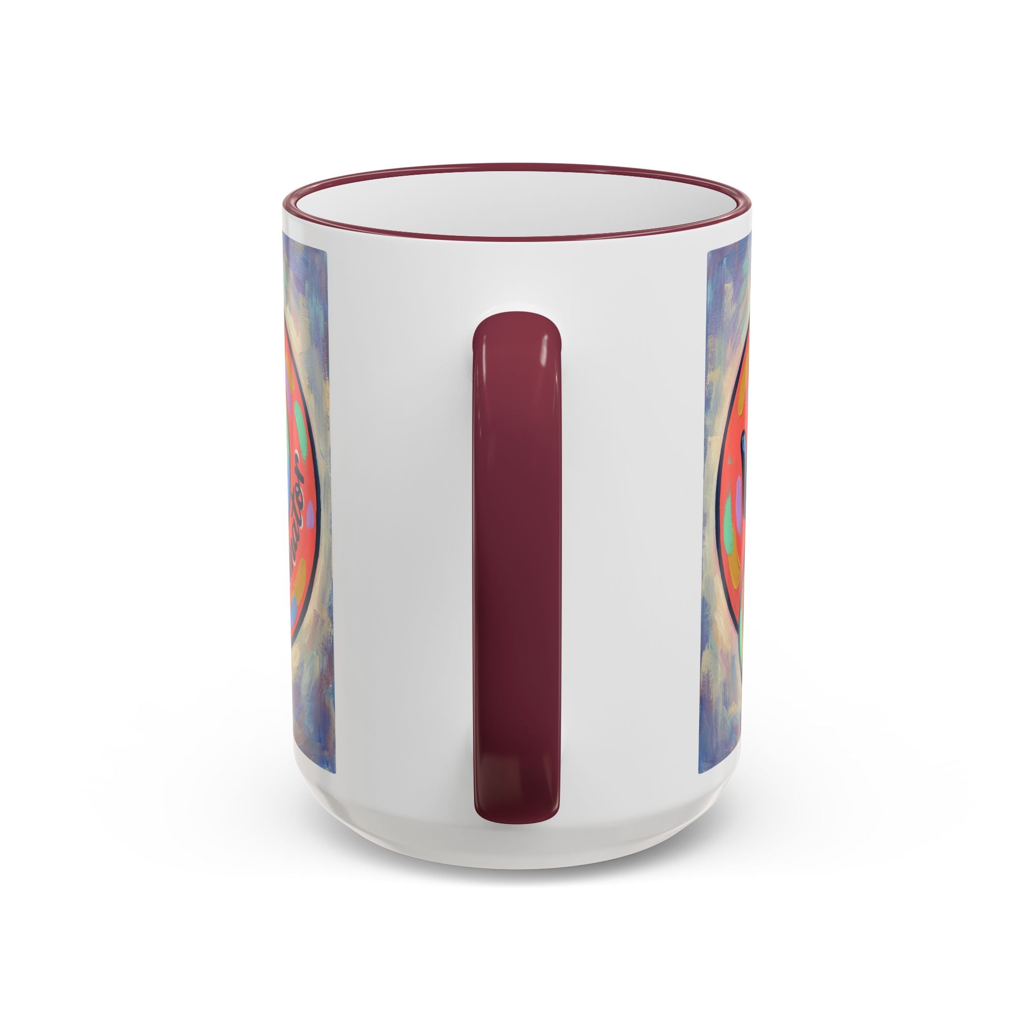 Colorful Paw Print Pet Lover Accent Rim Mug (11oz/15oz)