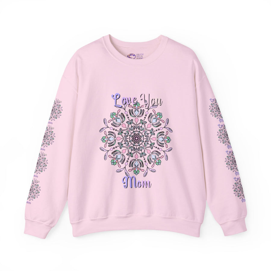 Mom Empowering Mandala Sweatshirt in Soft Pastel Hues