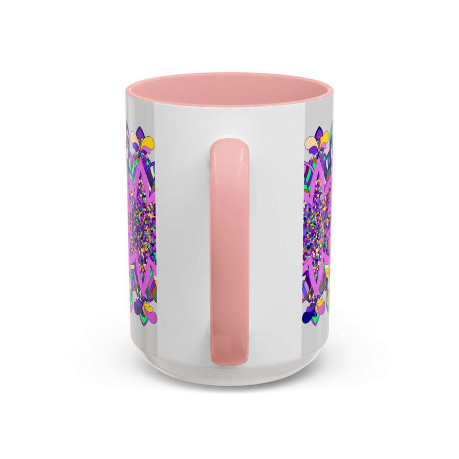 Mug Featuring Charming Mandala Art on Light Grey Background